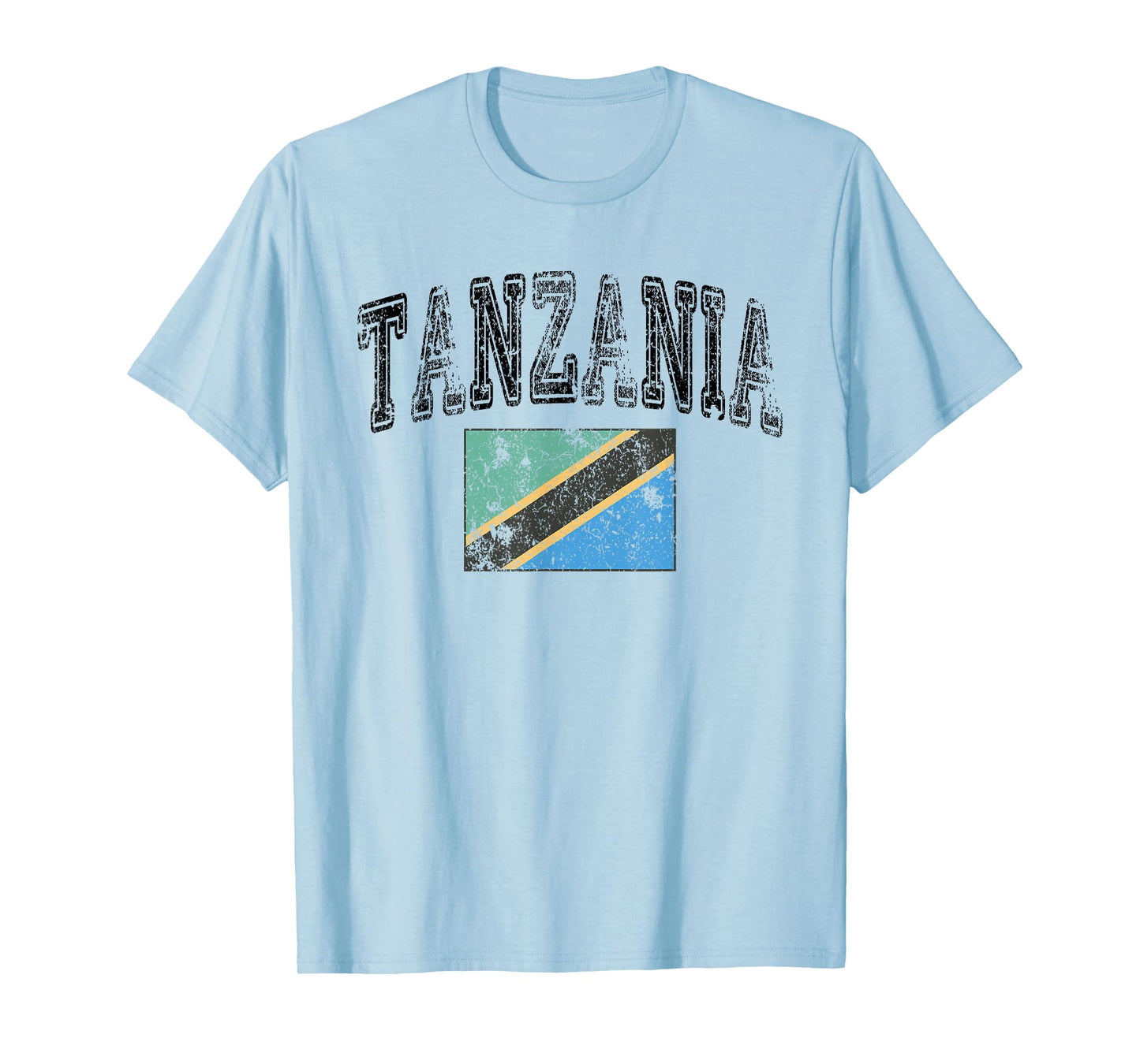 Vintage Retro Faded Tanzania Flag Tanzanian Pride T-Shirt