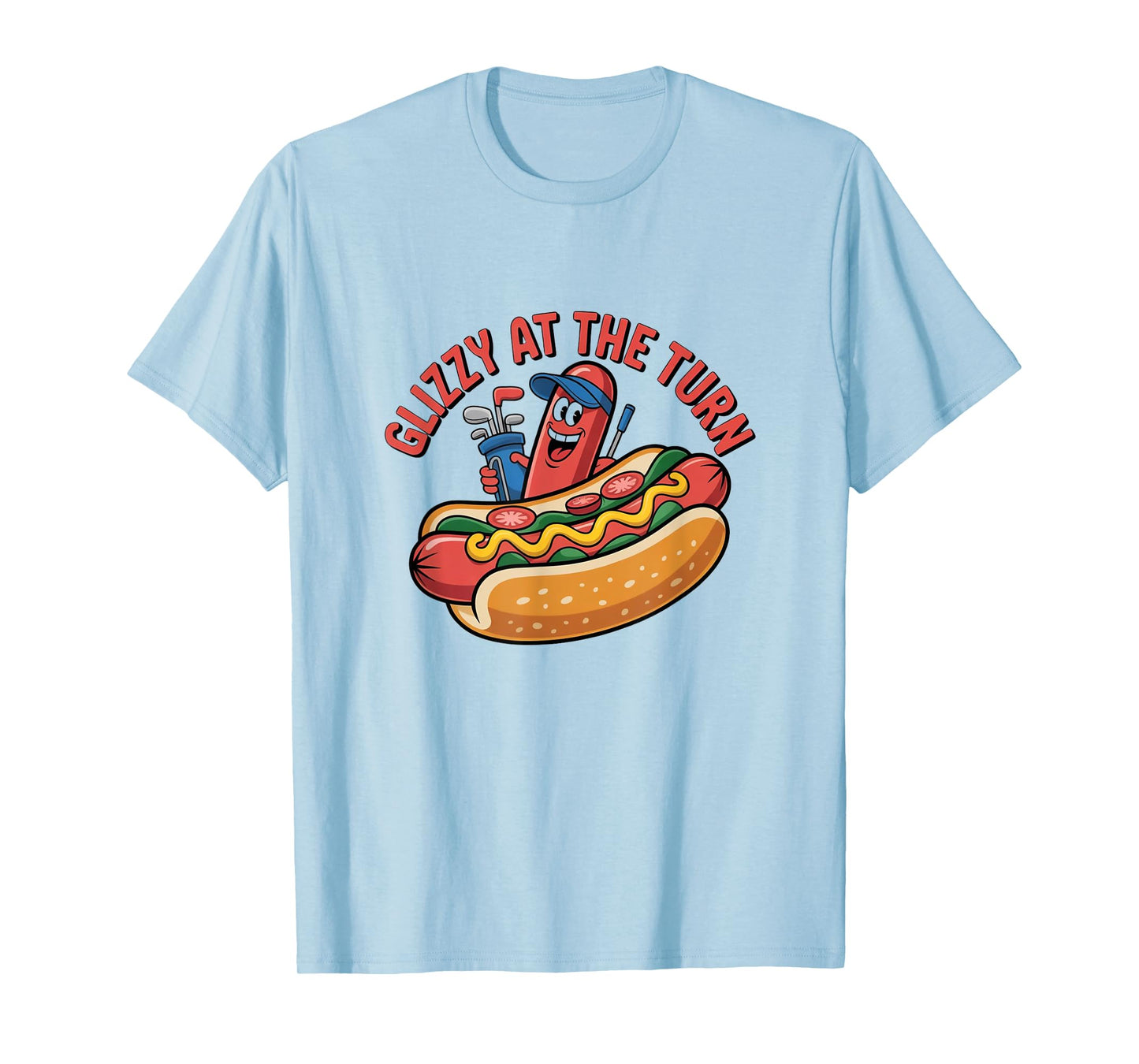 Glizzy at The Turn Golf Hot Dog Funny Golfer T-Shirt