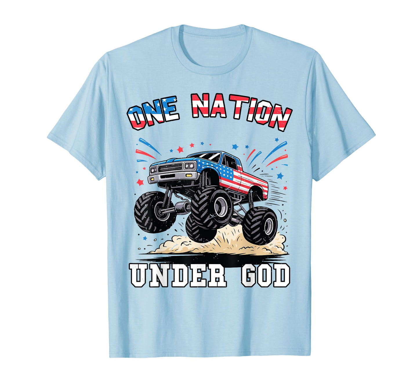 Patriotic One Nation Under God Truck 4th July Boy Toddler T-Shirt