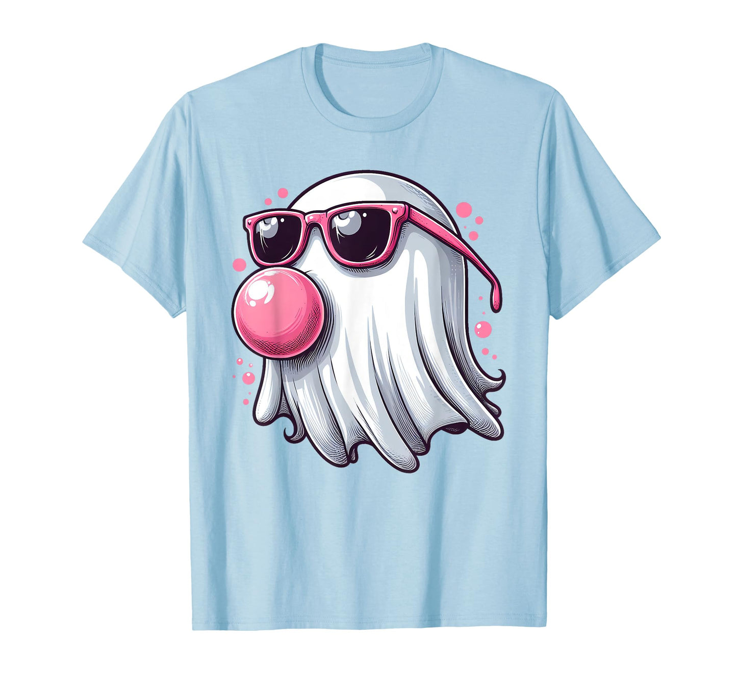 Cute Ghost Bubble Gum Halloween Costume Men Women Kids T-Shirt