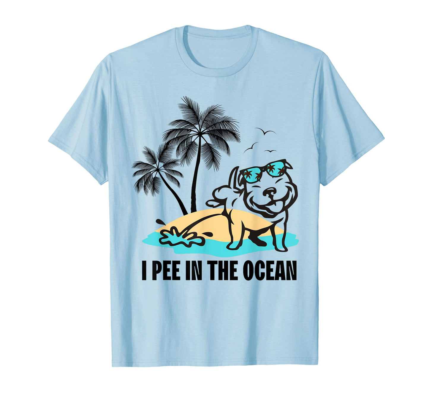 I Pee In The Ocean Summer Beach Family Vacation Funny Dog T-Shirt