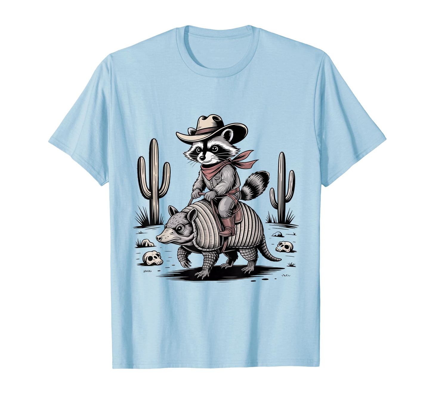 Country Cowboy Raccoon Rodeo Cowgirl Funny Western Texas T-Shirt