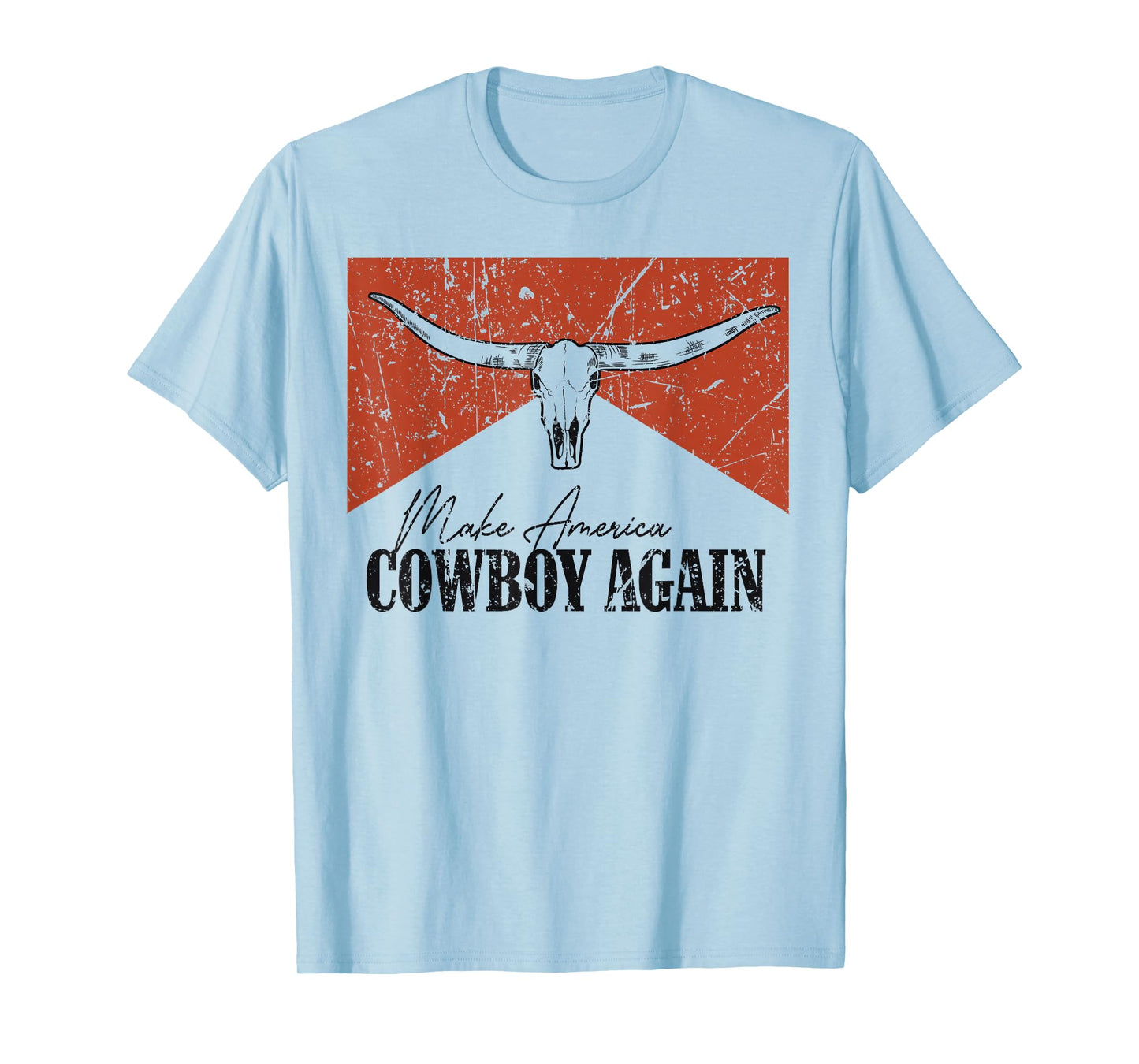 Vintage Bull Skull Makes America A Cowboy Again Country T-Shirt