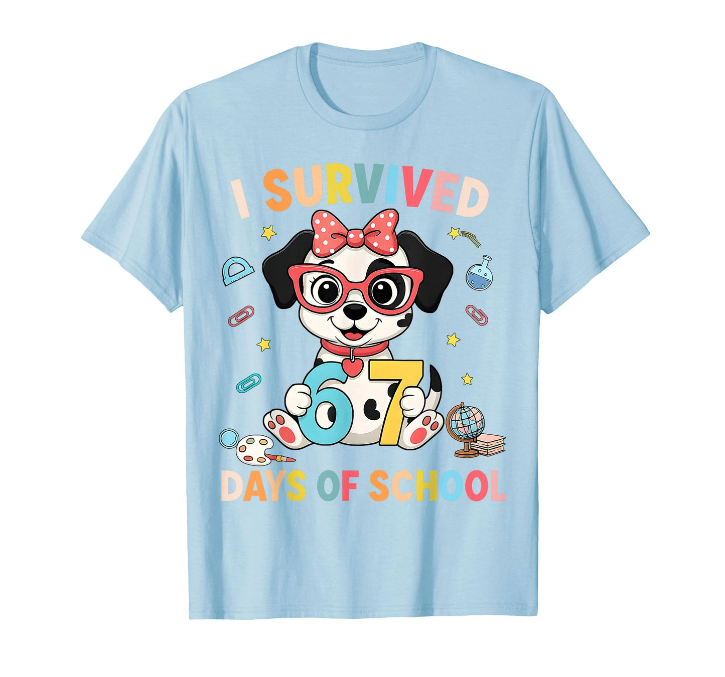 HUGvyn I Survived 67 Days of School Dalmatian Six Seven Meme T-Shirt