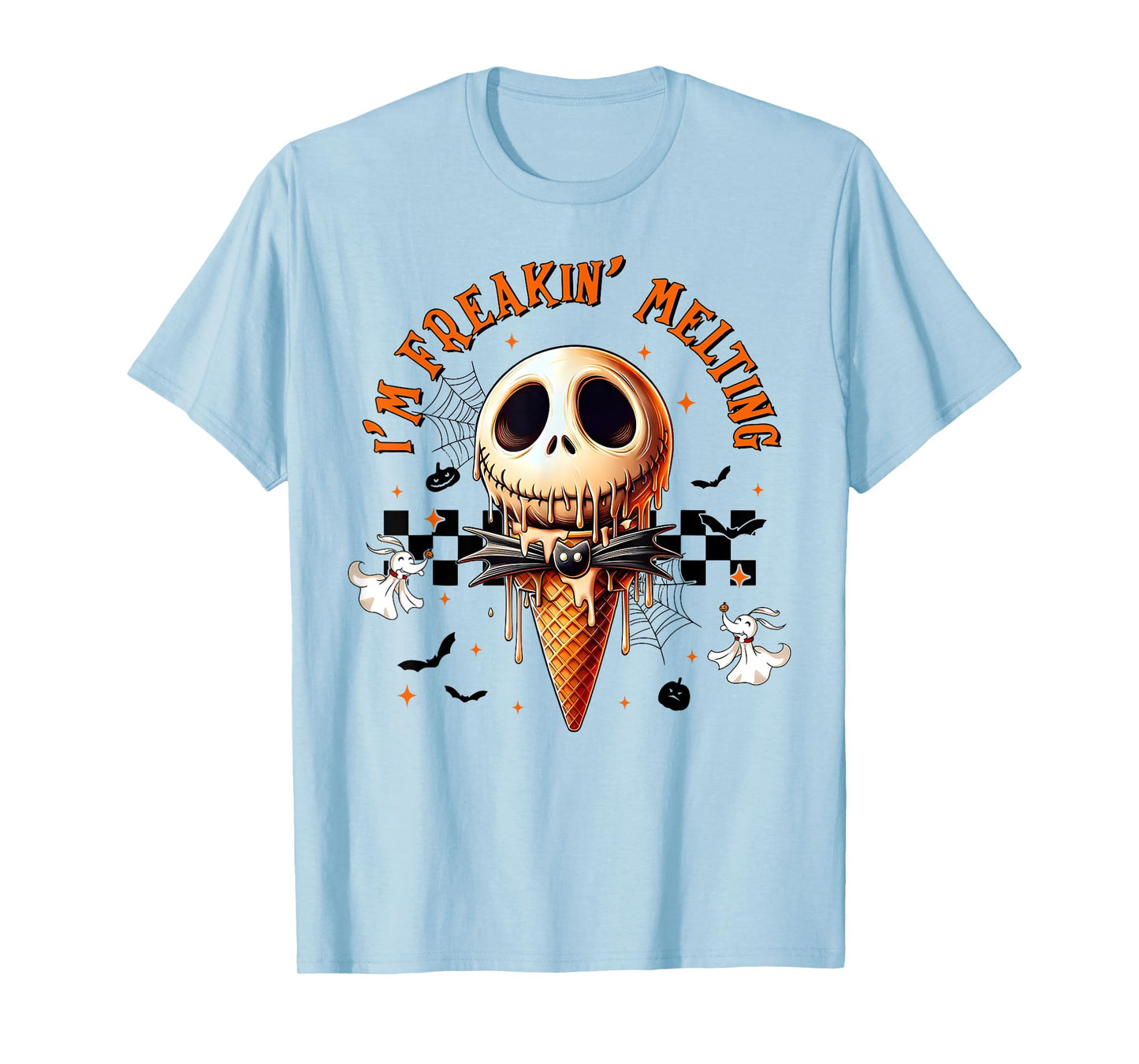 Vintage Im Freaking-Melting Ice Cream Halloween Spooky Ghost T-Shirt