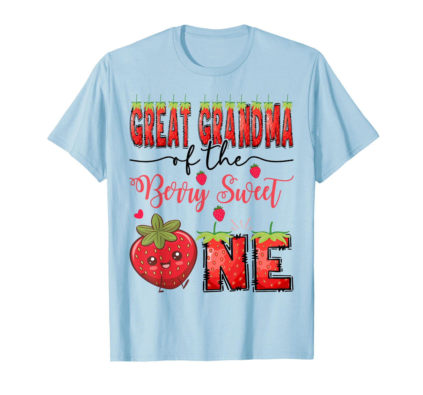 Great Grandma Of The Berry Sweet One Strawberry 1St Birthday T-Shirt