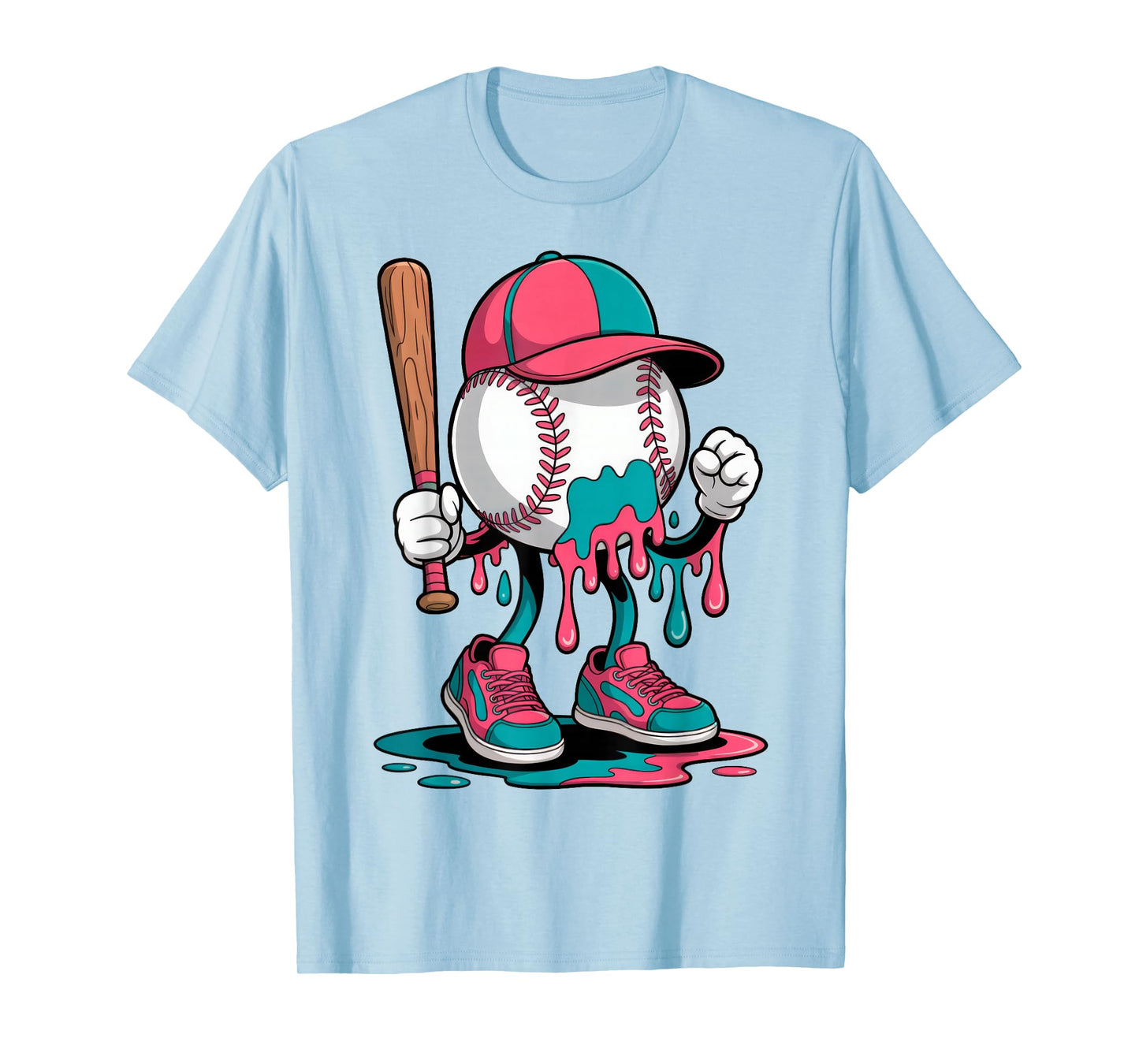 Baseball Drip for Boys Ice Cream Drip Boys Kids Baseball T-Shirt