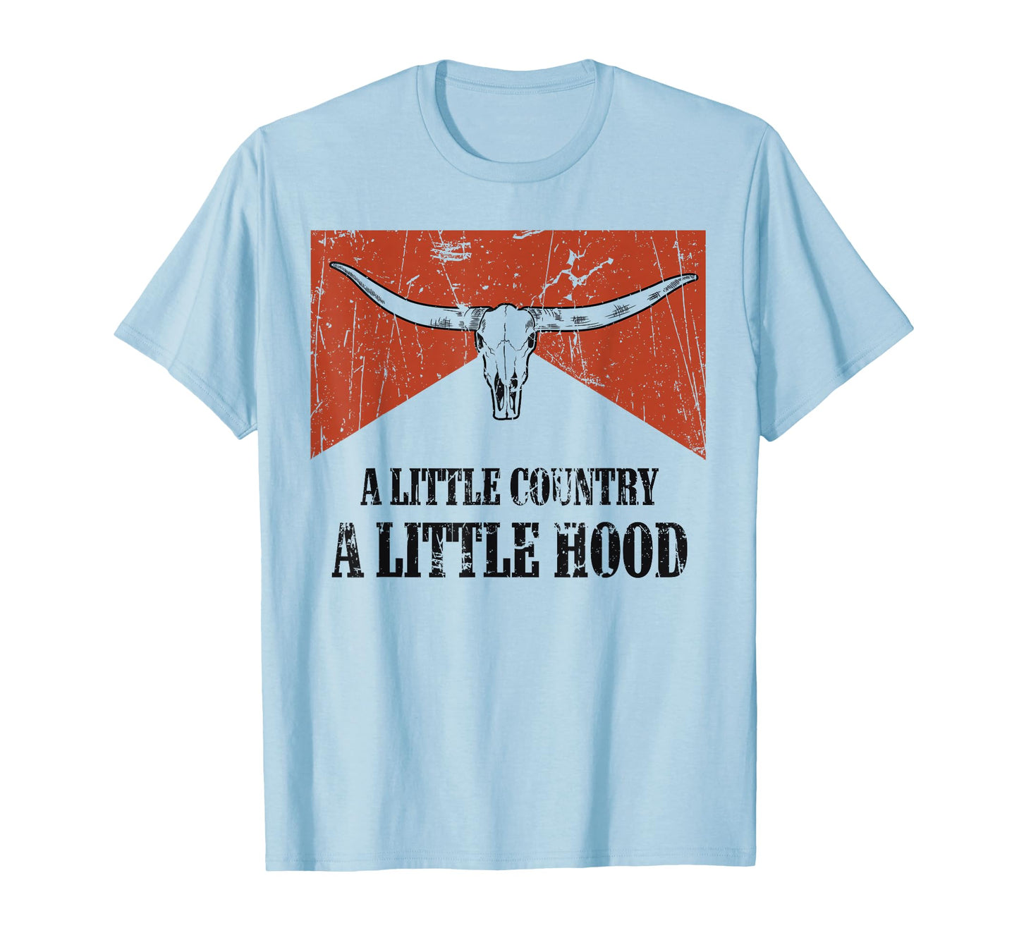 Vintage Bull Skull A Little Country Music A litlle Hood T-Shirt