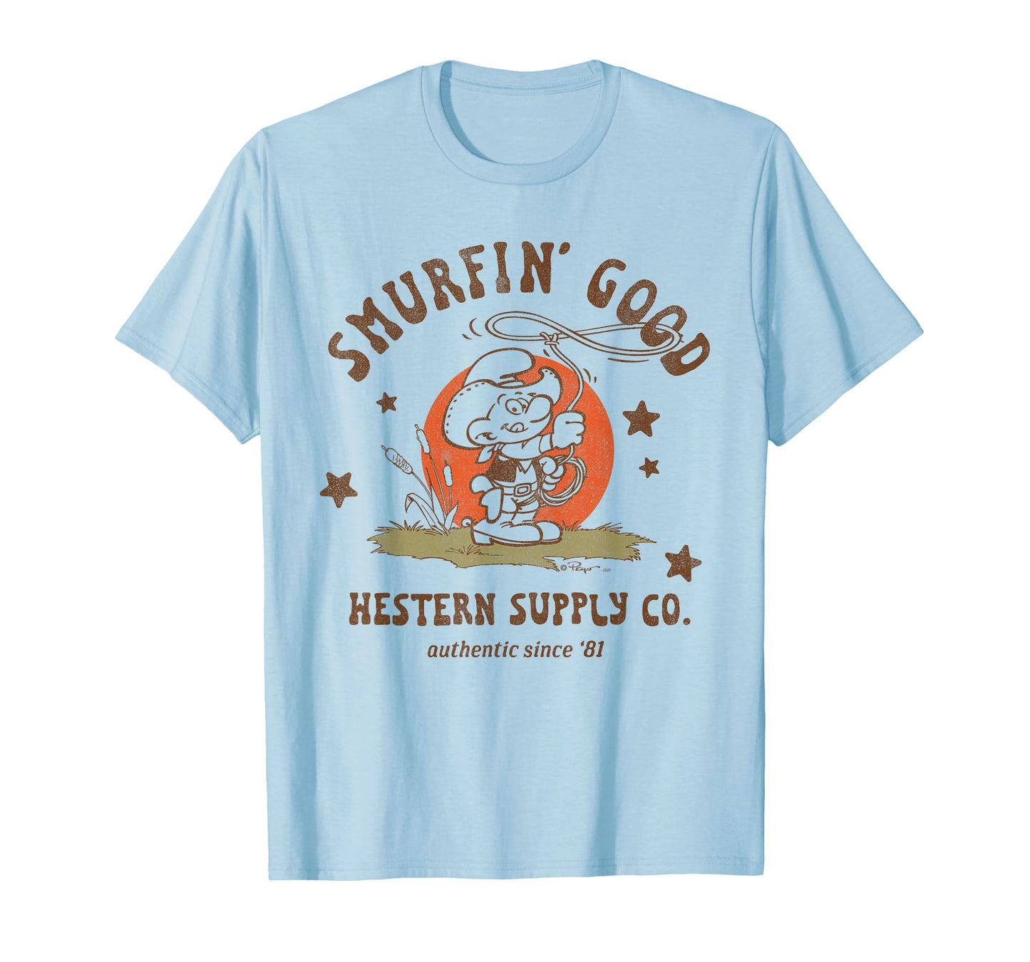 The Smurfs Smurfin' Good Western Supply Co Cartoon T-Shirt