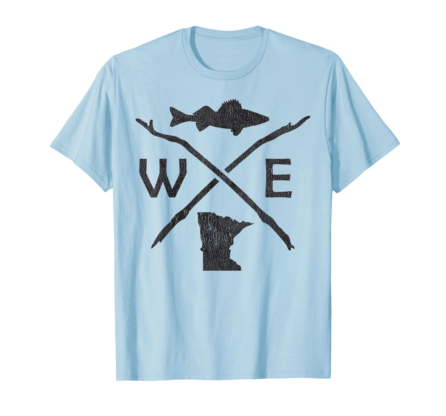 Walleye Fishing - Minnesota Walleye Fishing Compass T-Shirt