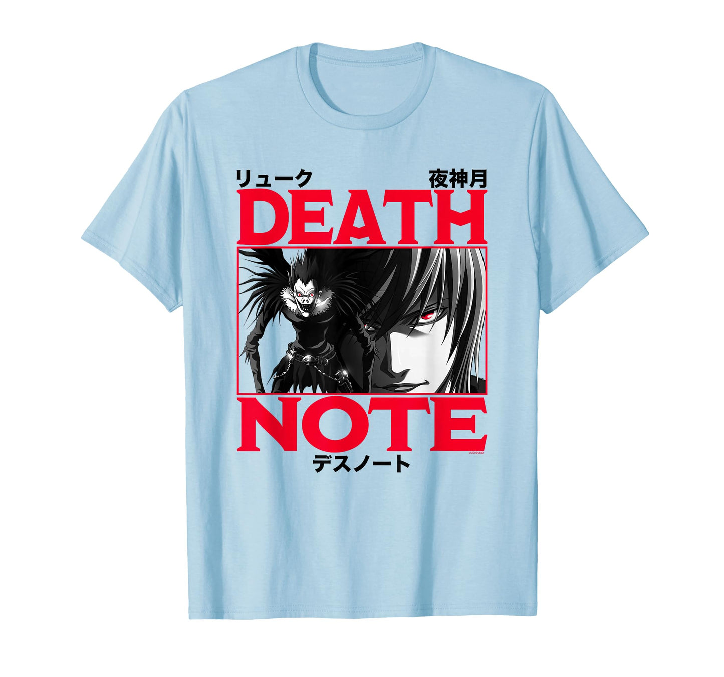 Death Note Ryuk and Light with Red Logo and Kanji Anime T-Shirt