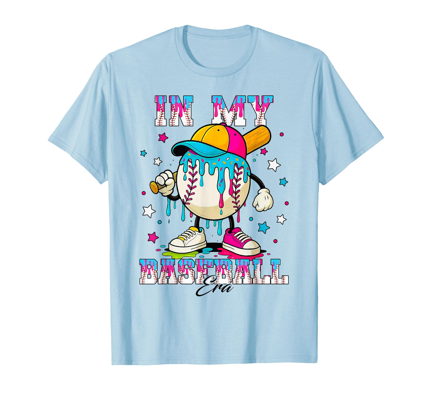 in My Baseball Era Stuff Baseball Ice Cream Drip T-Shirt
