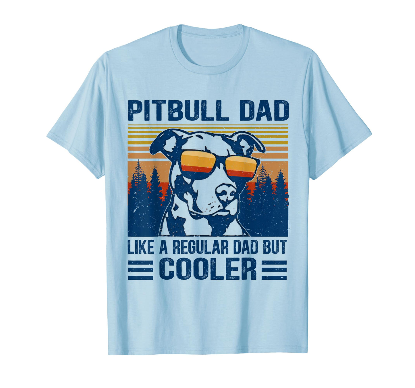 Vintage Pitbull Dad Like A Regular Dad But Cooler Funny Gift T-Shirt