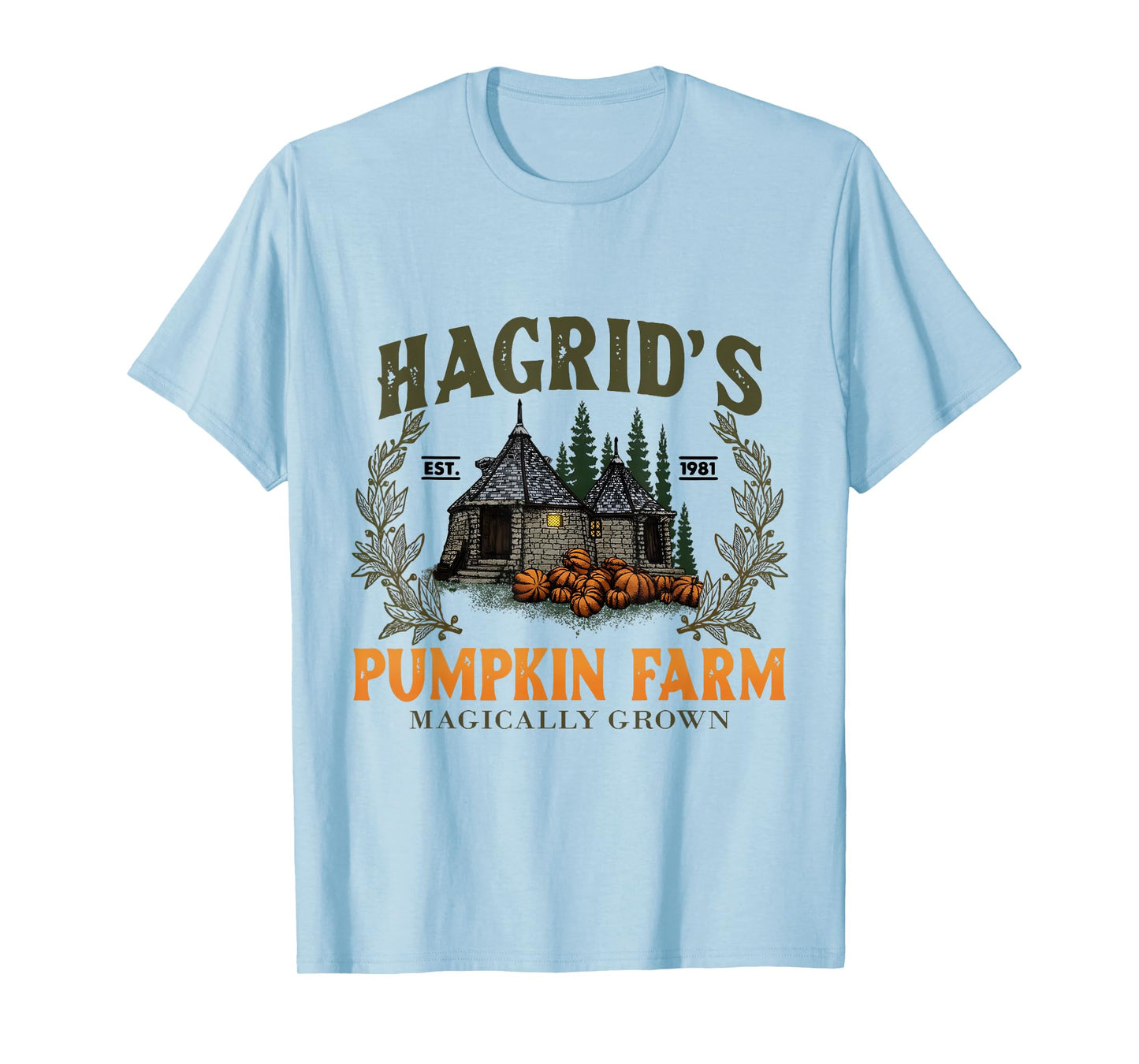 Hagrids Pumpkins Farm Grown Halloween Witch Spooky Season T-Shirt