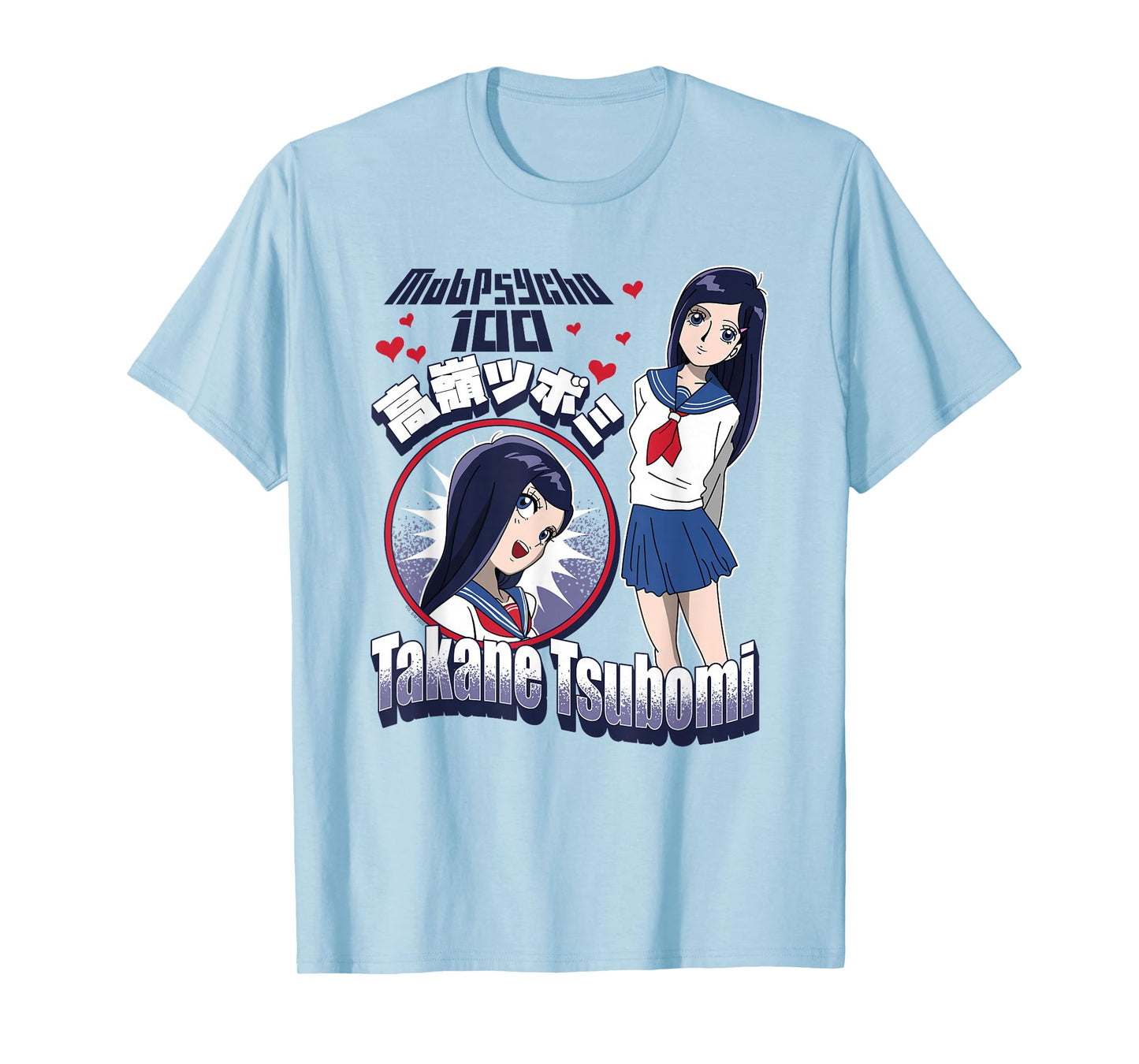 Mob Psycho 100 Takane Tsubomi Cute Hearts Anime Girl T-Shirt