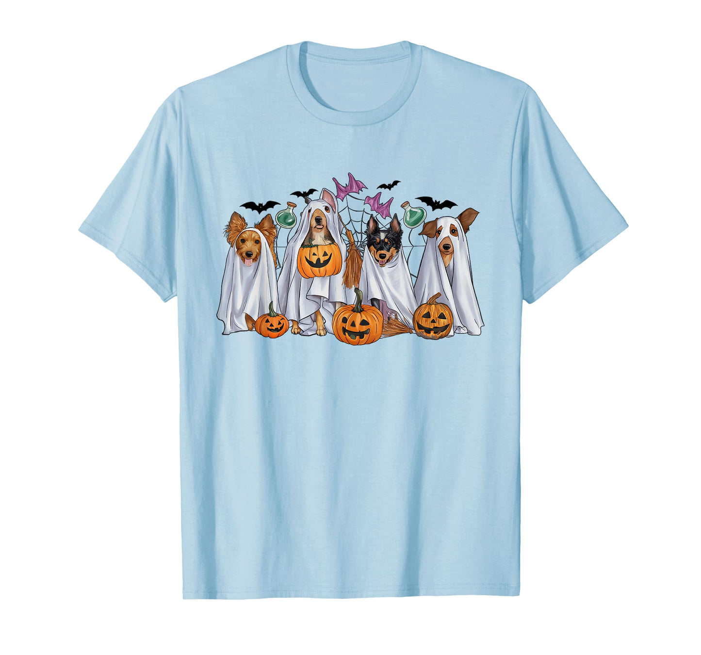 Halloween Boo Dogs Ghost Pumpkins Spooky Dog Lover Outfit T-Shirt for Men Women Girls Kids