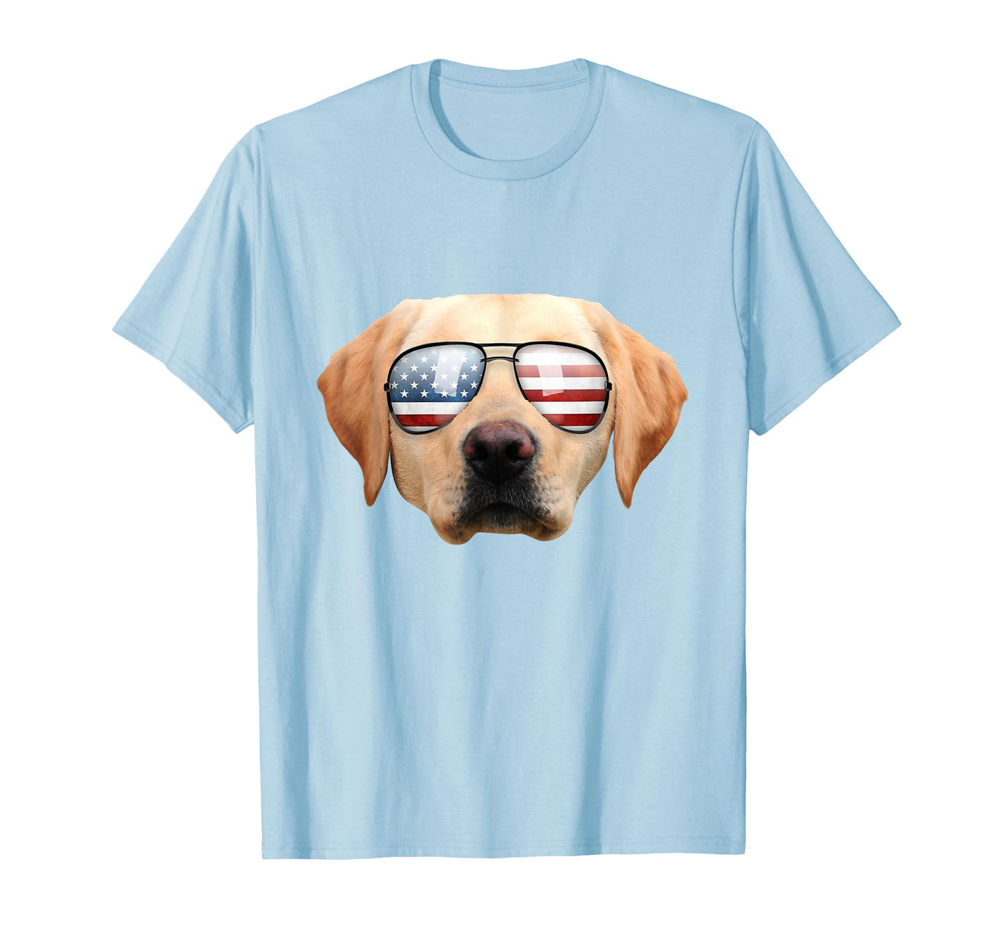 Funny Cute Patriotic Yellow Lab Sunglasses Dog T-Shirt T-Shirt
