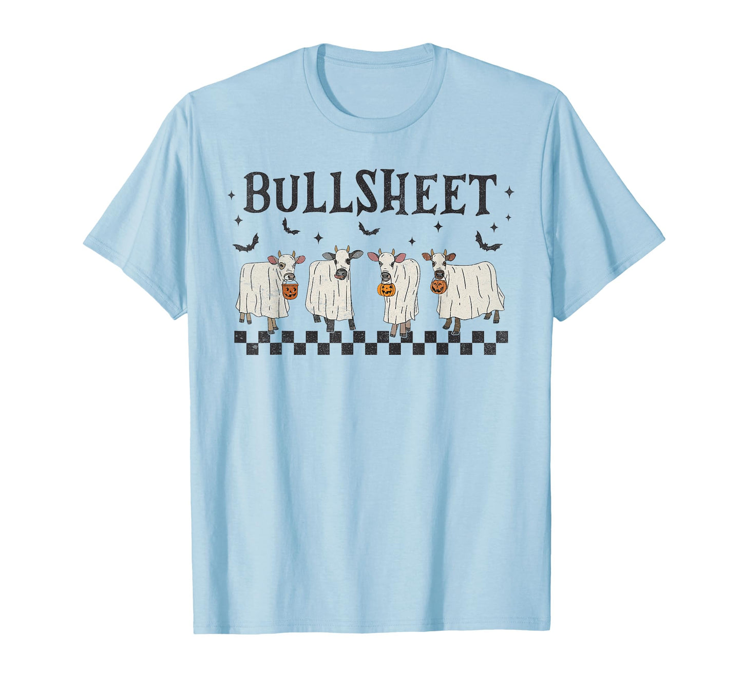 Bullsheet Highland Cow Ghost Halloween Spooky Ghost Cow T-Shirt