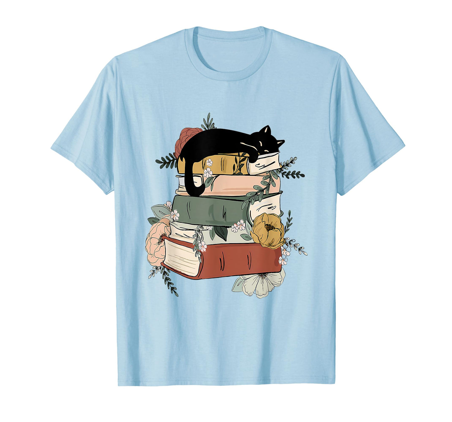 Cat Reading Book Cute Cat And Book Lover For Women Girls Kid T-Shirt