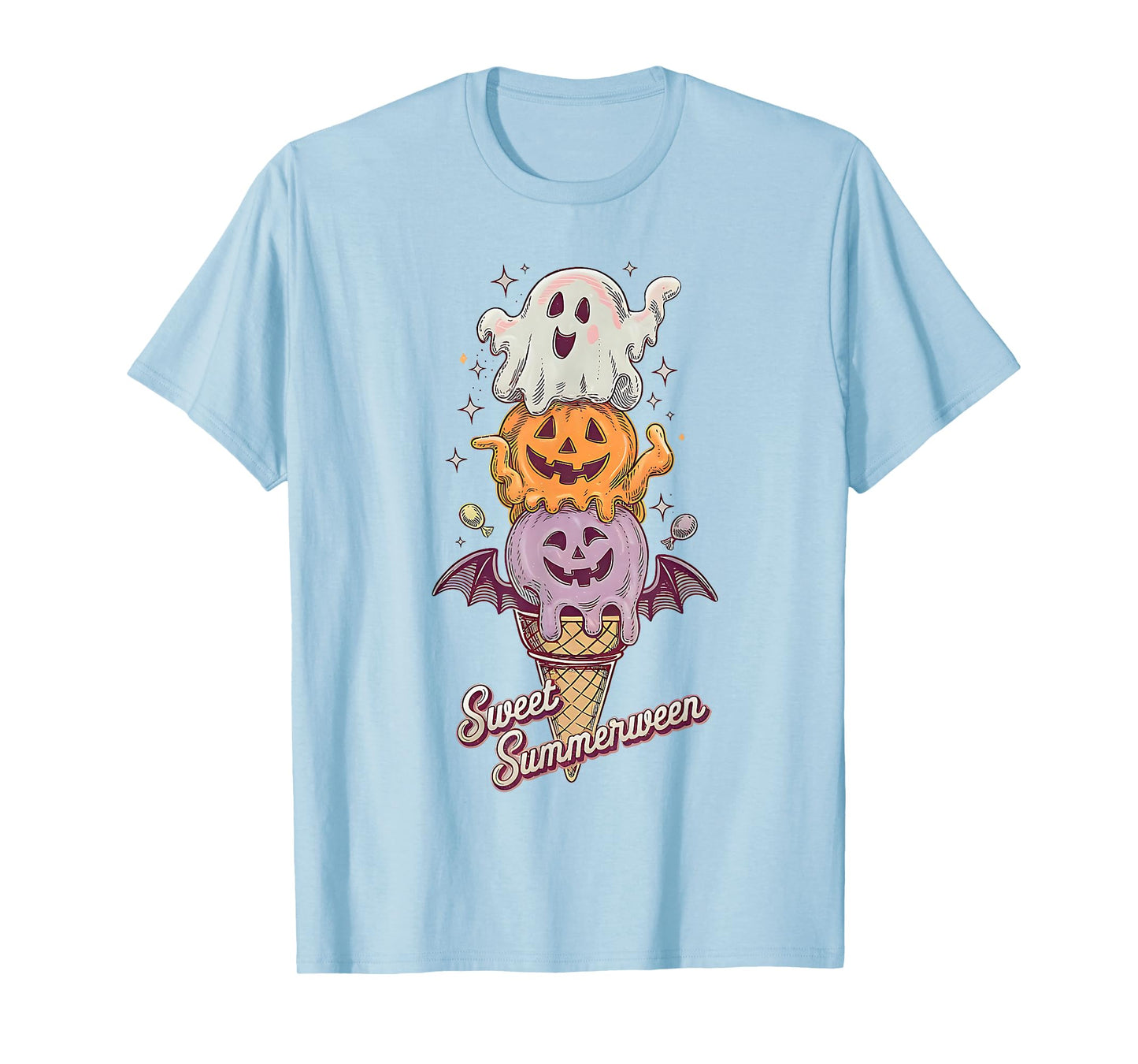 Ice Cream Summer Popsicle Halloween Sweet Summerween T-Shirt