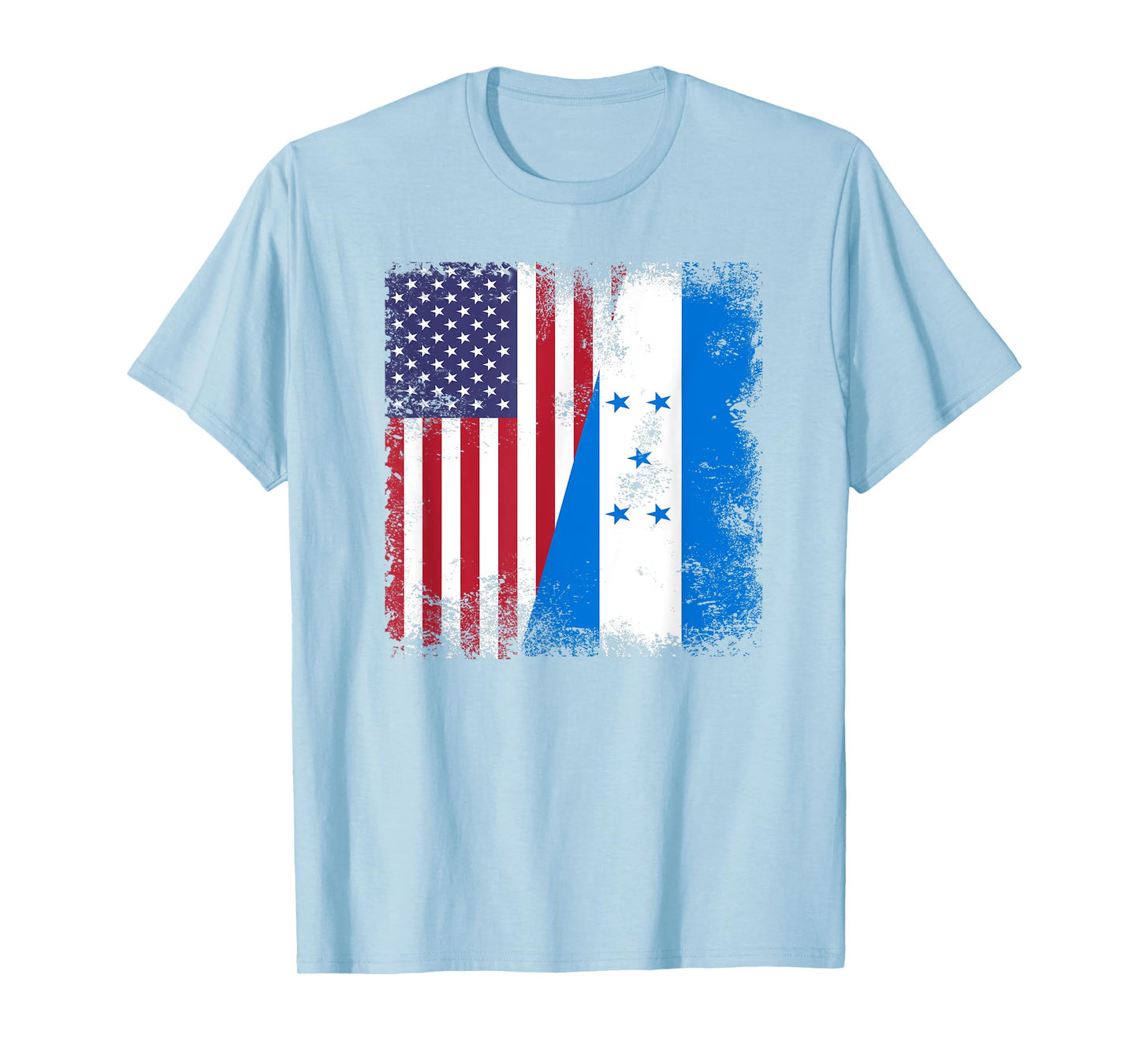 Half Honduran Flag T-Shirt | Vintage Honduras USA Gift T-Shirt