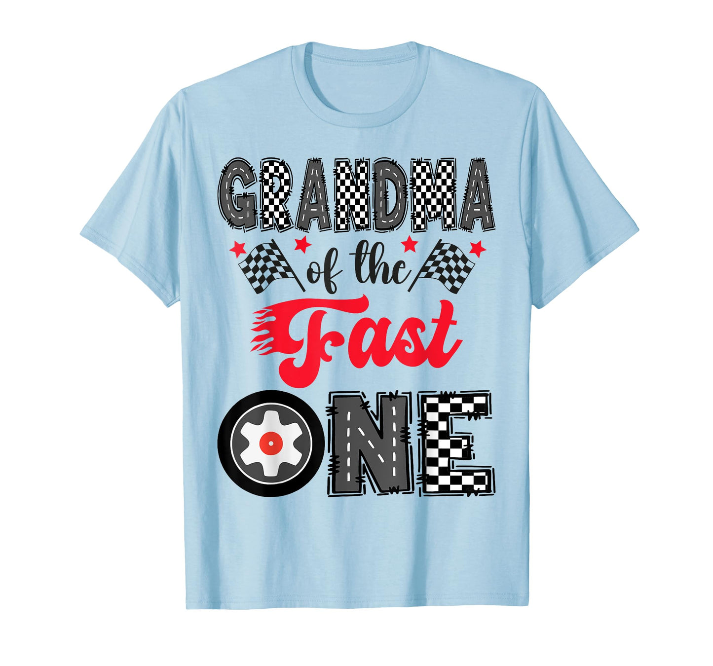 Grandma Of The Fast One Car Racing 1St Birthday Boy T-Shirt