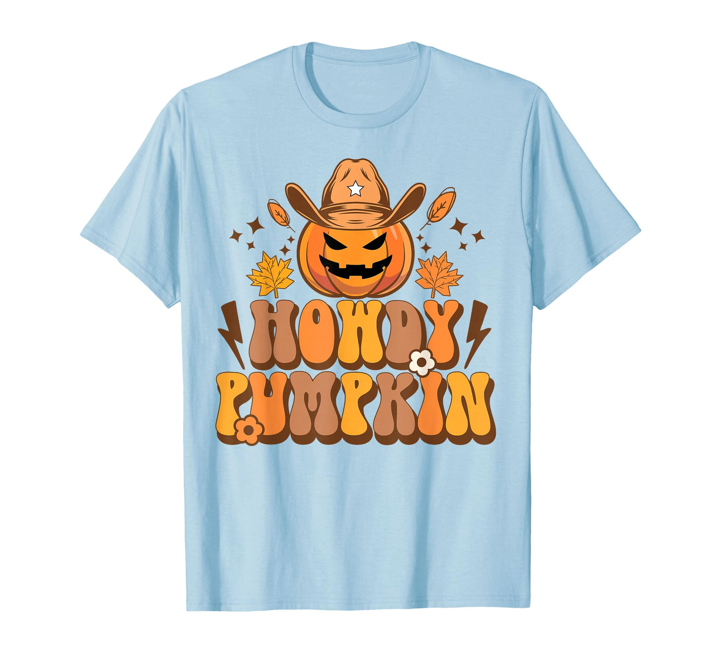 Howdy Pumpkin Retro Fall Autumn Western Halloween Women T-Shirt
