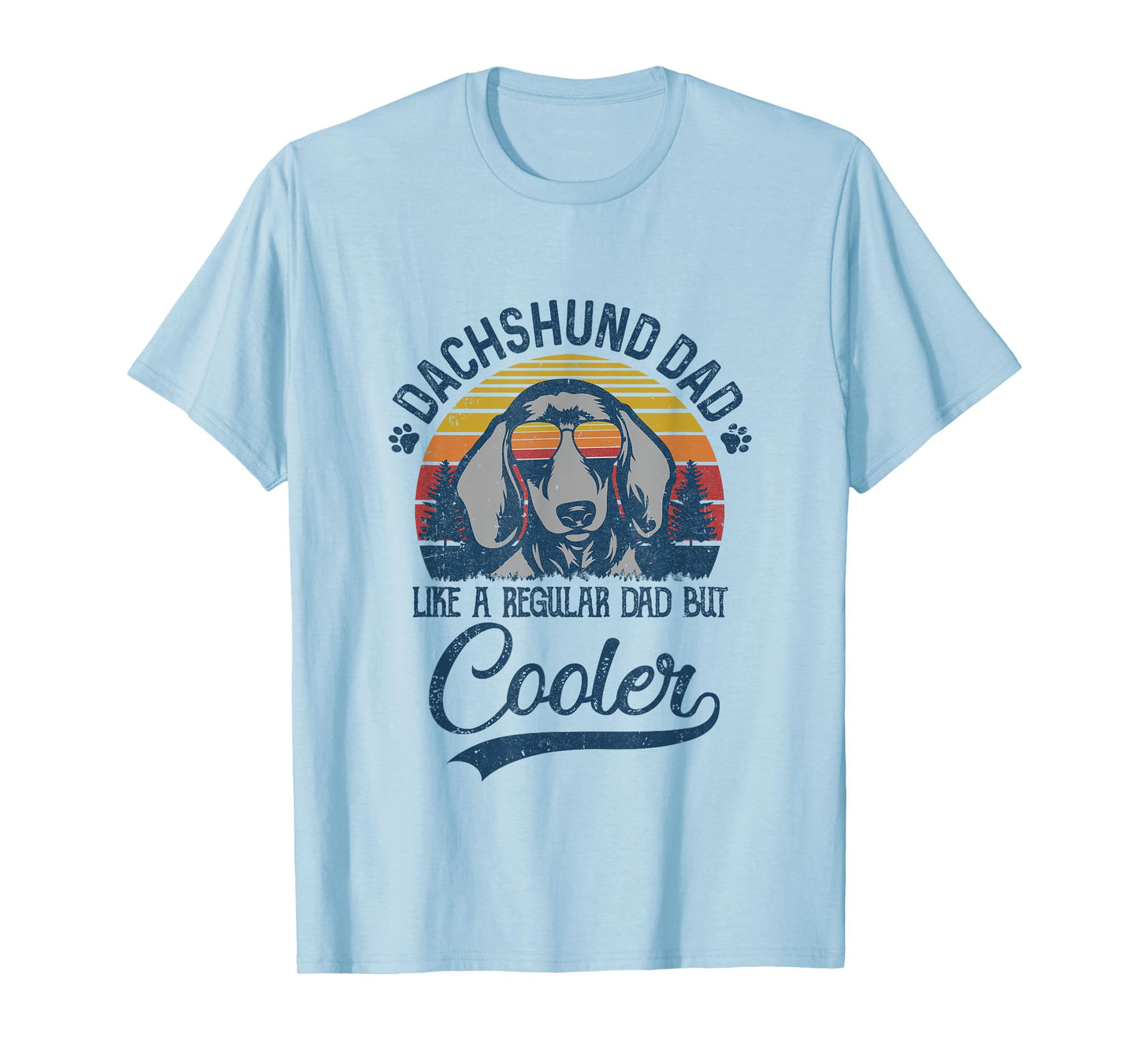 Vintage Dachshund Dad Like A Regular Dad But Cooler Funny T-Shirt