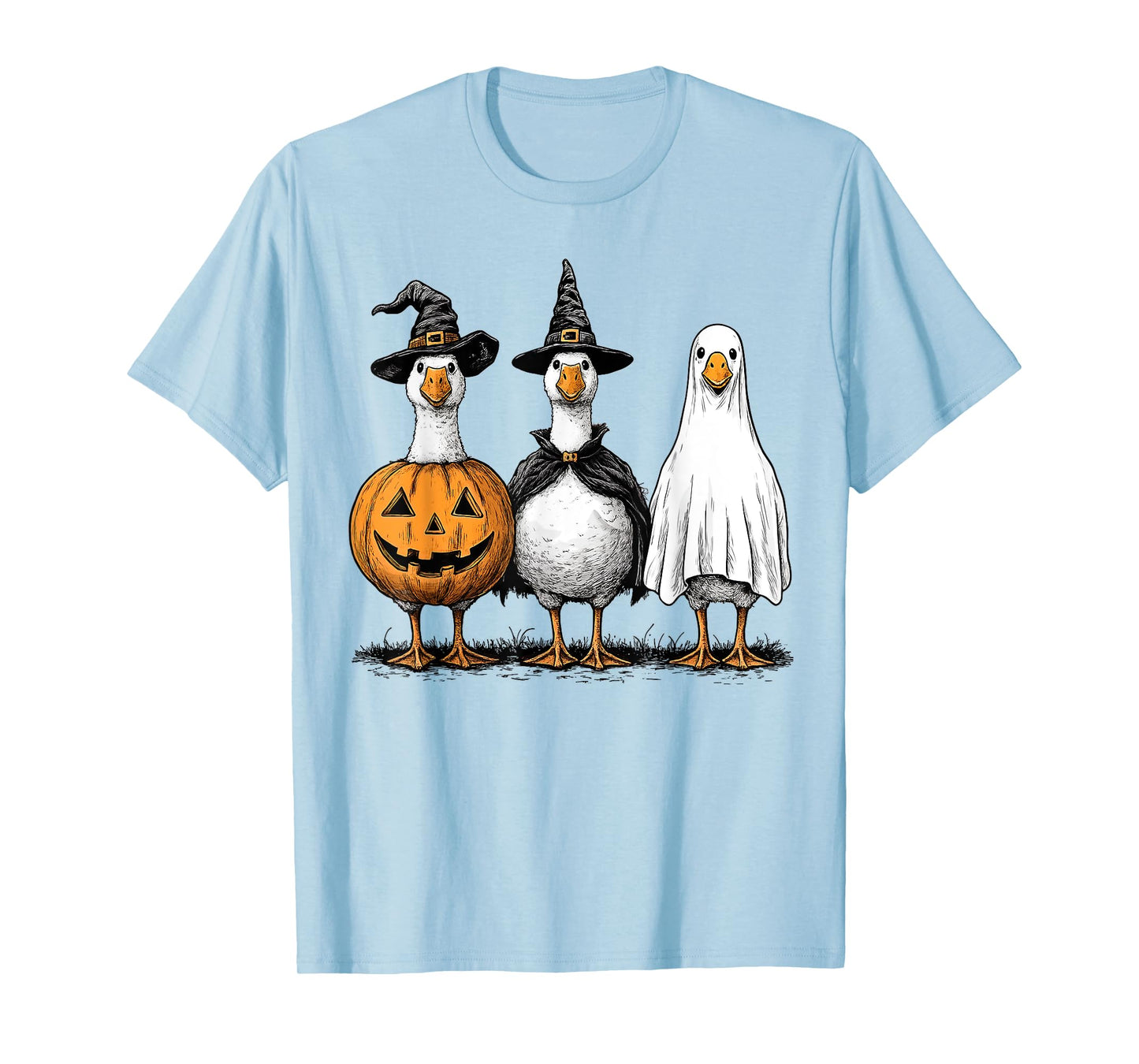 Boo Ghost Goose Vintage Halloween Goose Pumpkin Goose T-Shirt