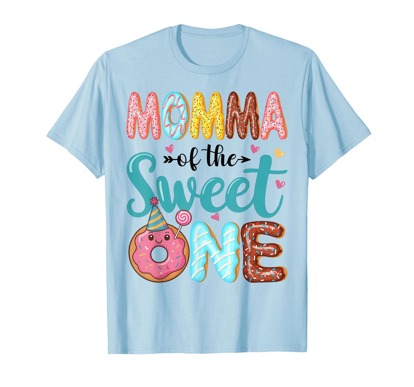 Momma Of The Sweet One 1st Birthday Girl Donut Party T-Shirt