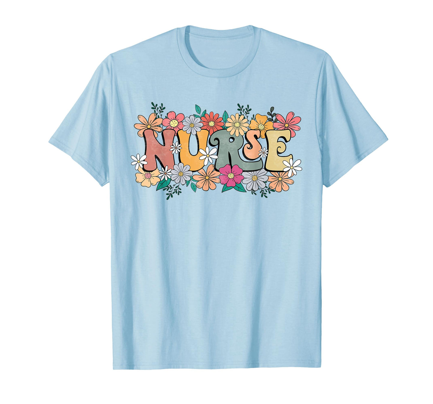 Retro Groovy Nurse Flower Nursing Happy Nurse Week 2025 T-Shirt