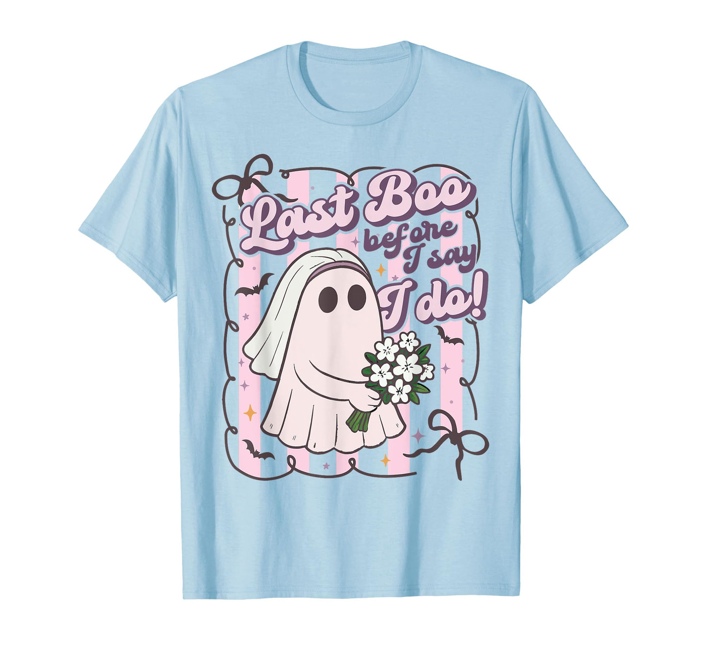 Last Boo Before I Say I Do Bride Ghost Halloween Bach Party T-Shirt