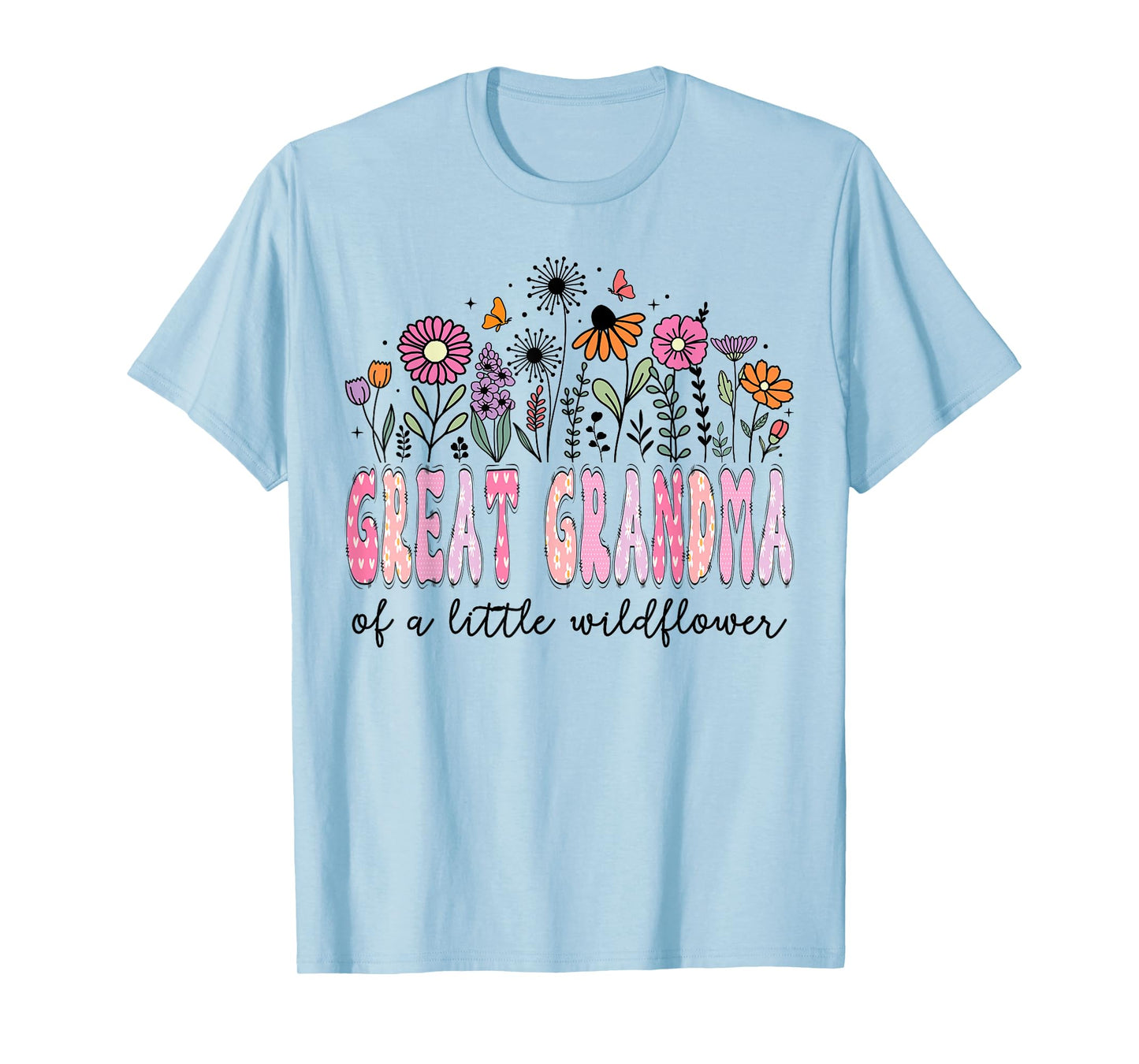 Great Grandma Of The Little Wildflower Floral Birthday Girl T-Shirt