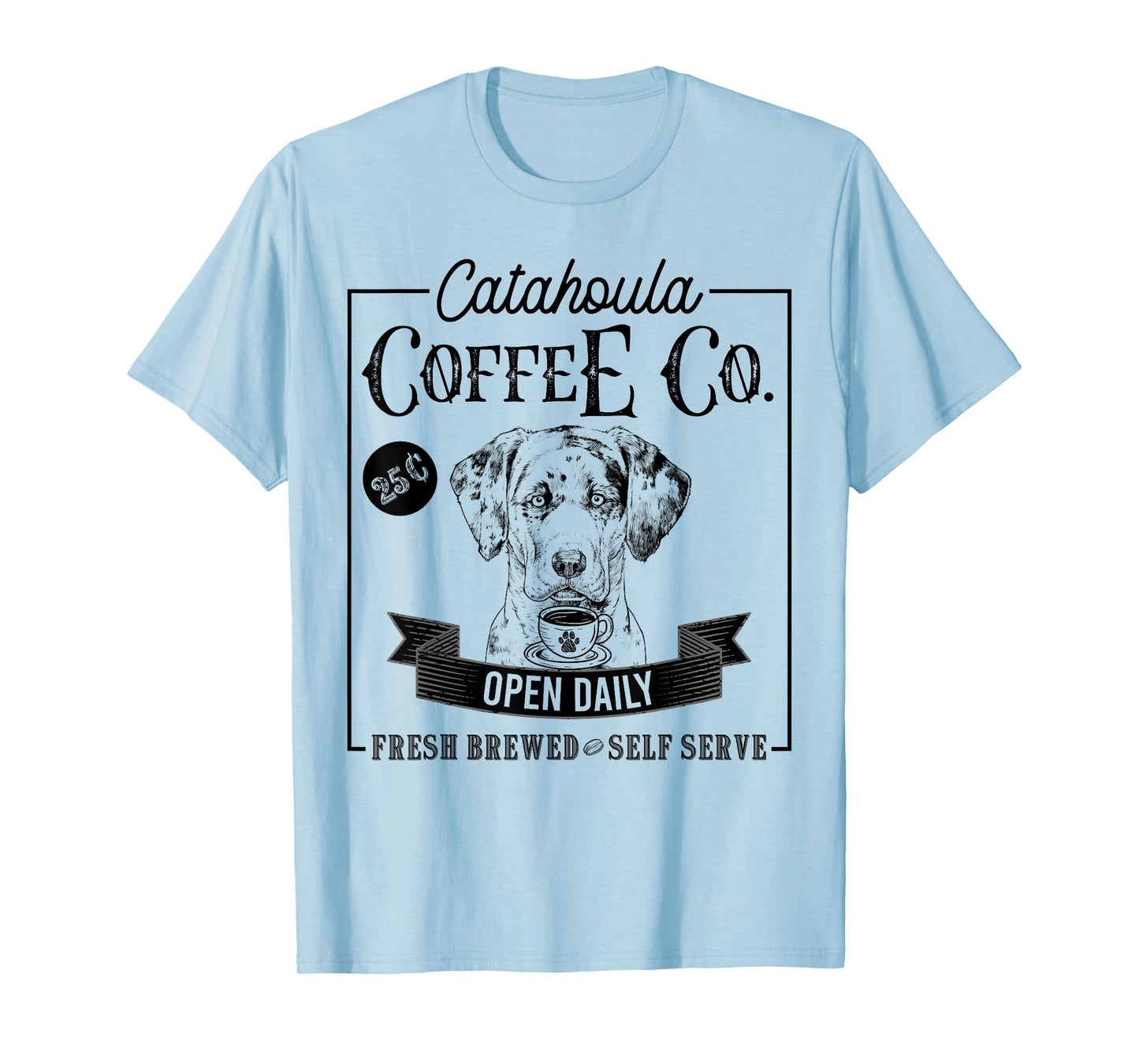 Retro Catahoula Leopard Dog Coffee Funny Dog Coffee Lover T-Shirt
