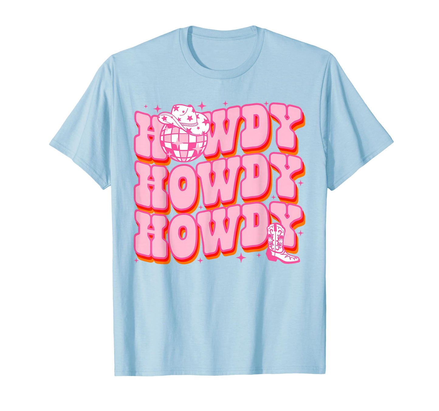 Howdy Southern Western Girl Country Rodeo Pink Cowgirl Disco T-Shirt