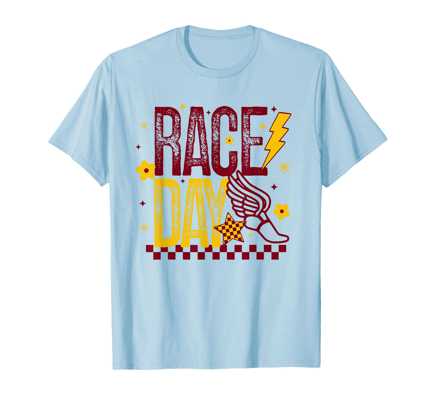 Cross Country Race Day Runner Track and Field Maroon & Gold T-Shirt