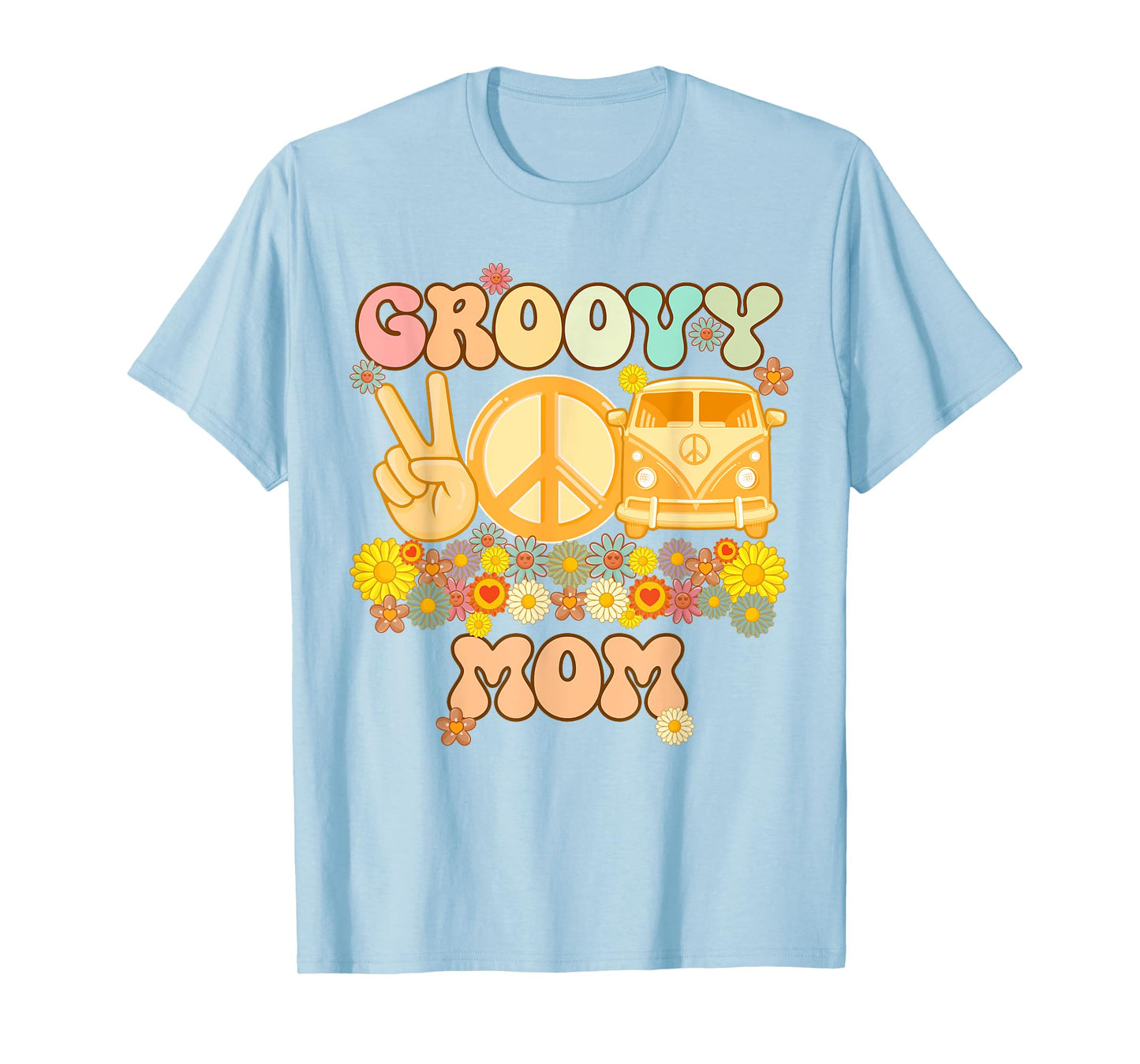 Groovy Mom Retro Matching Family Baby Shower Mother's Day T-Shirt