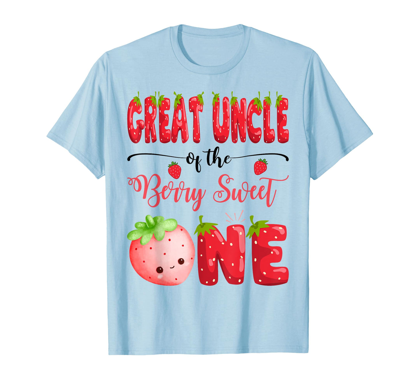 Great Uncle Of The Berry Sweet One Birthday Girl Strawberry T-Shirt