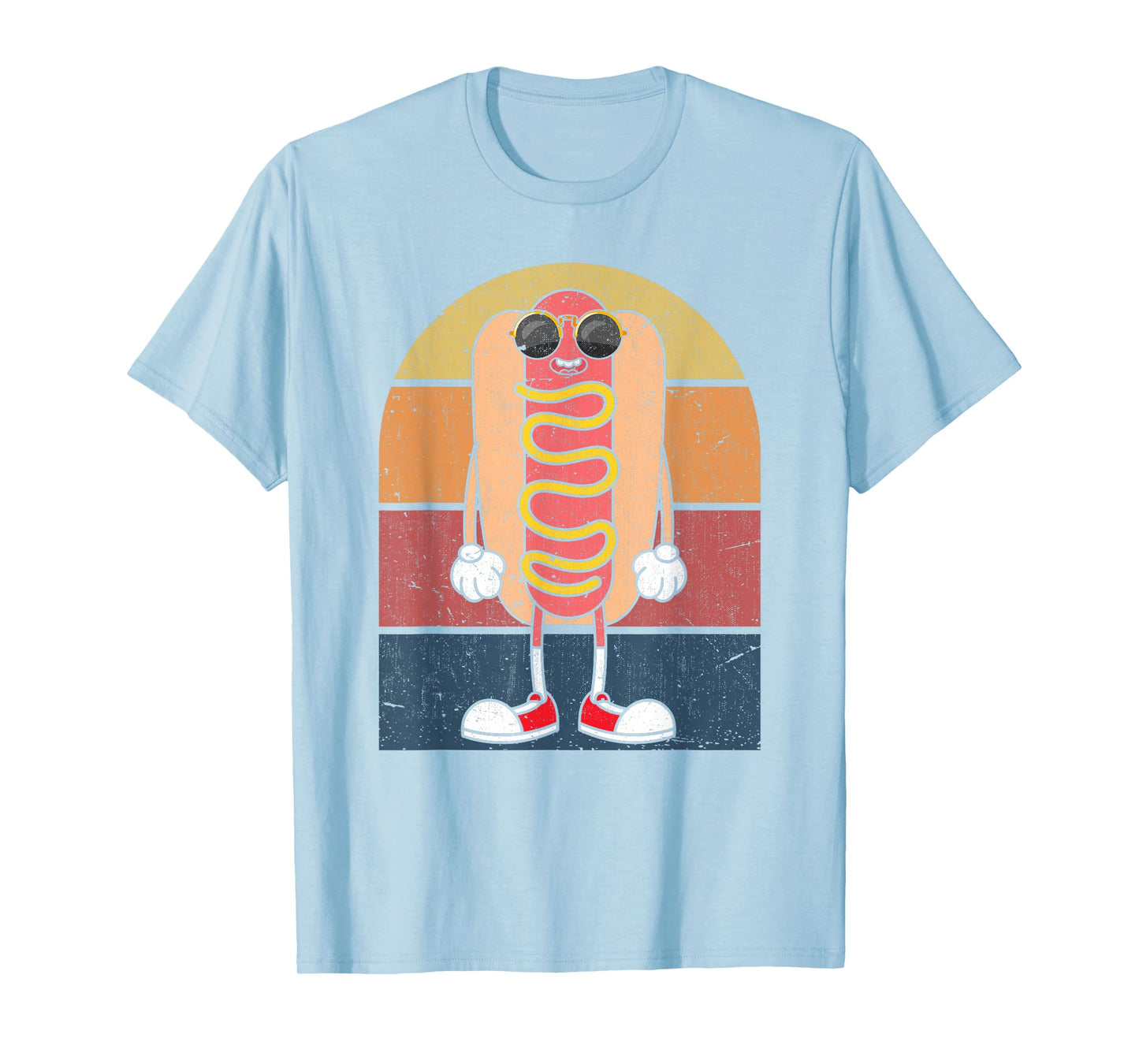 Cool Hot Dog Fast Food Sunglasses Weiner Foodie Retro Hotdog T-Shirt