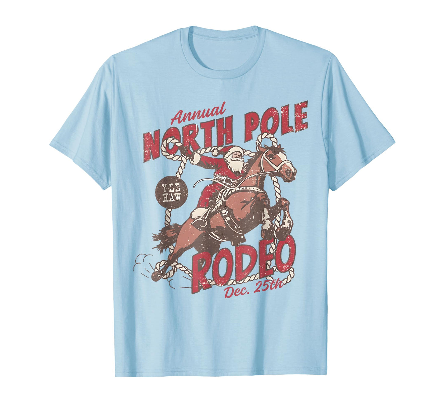 Annual North Pole Rodeo Cowboy Santa Howdy Christmas T-Shirt