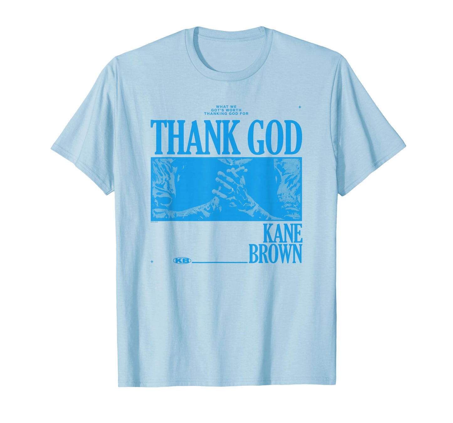 Kane Brown Thank God White & Blue Country Music Artist T-Shirt