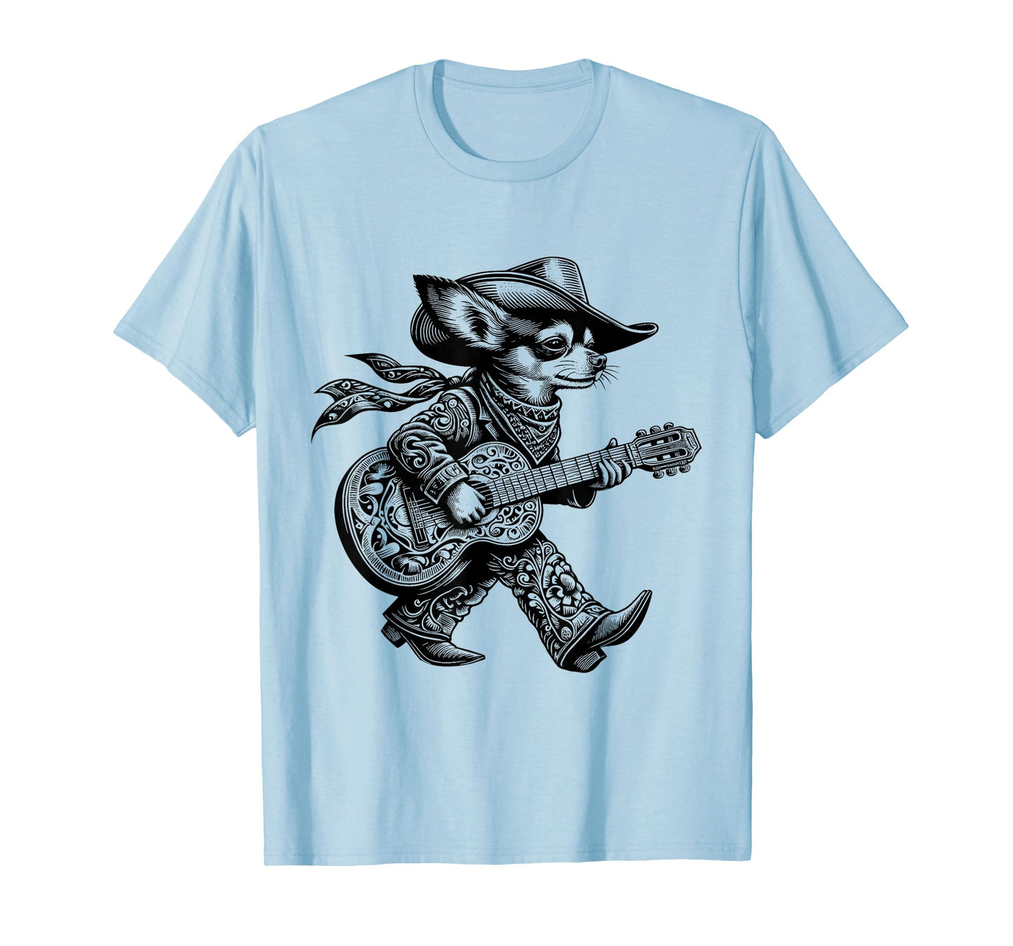 Cowboy Chihuahua Dog Guitar Western Musician Country Music T-Shirt
