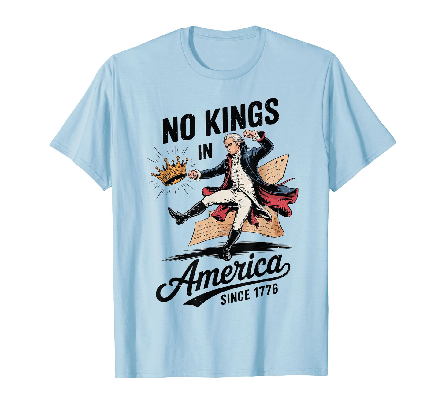 No Kings America Funny Alexander Hamilton 4th July Kids Men T-Shirt