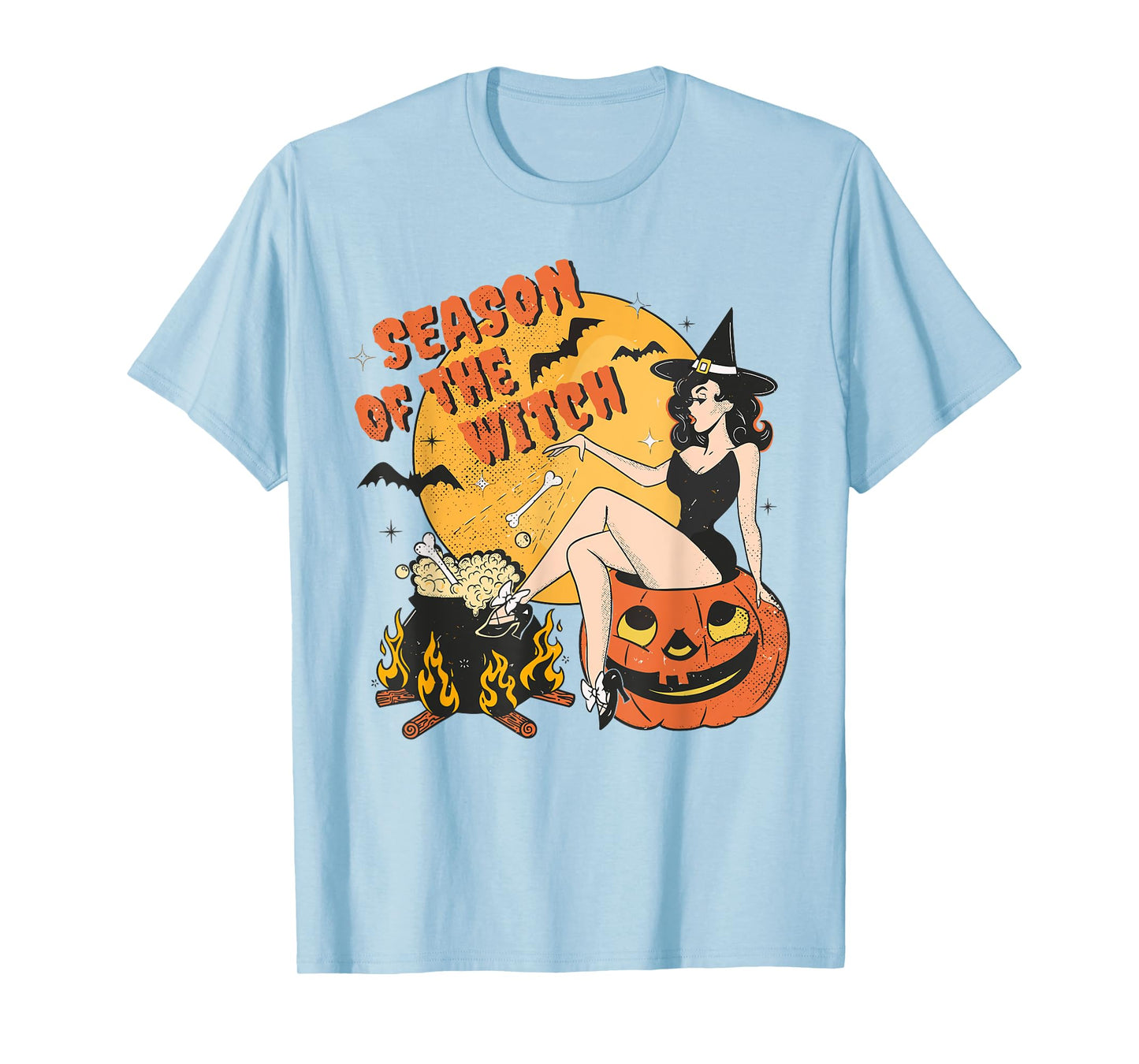 Retro Season of the Witch Halloween Salem Witch Womens Mens T-Shirt