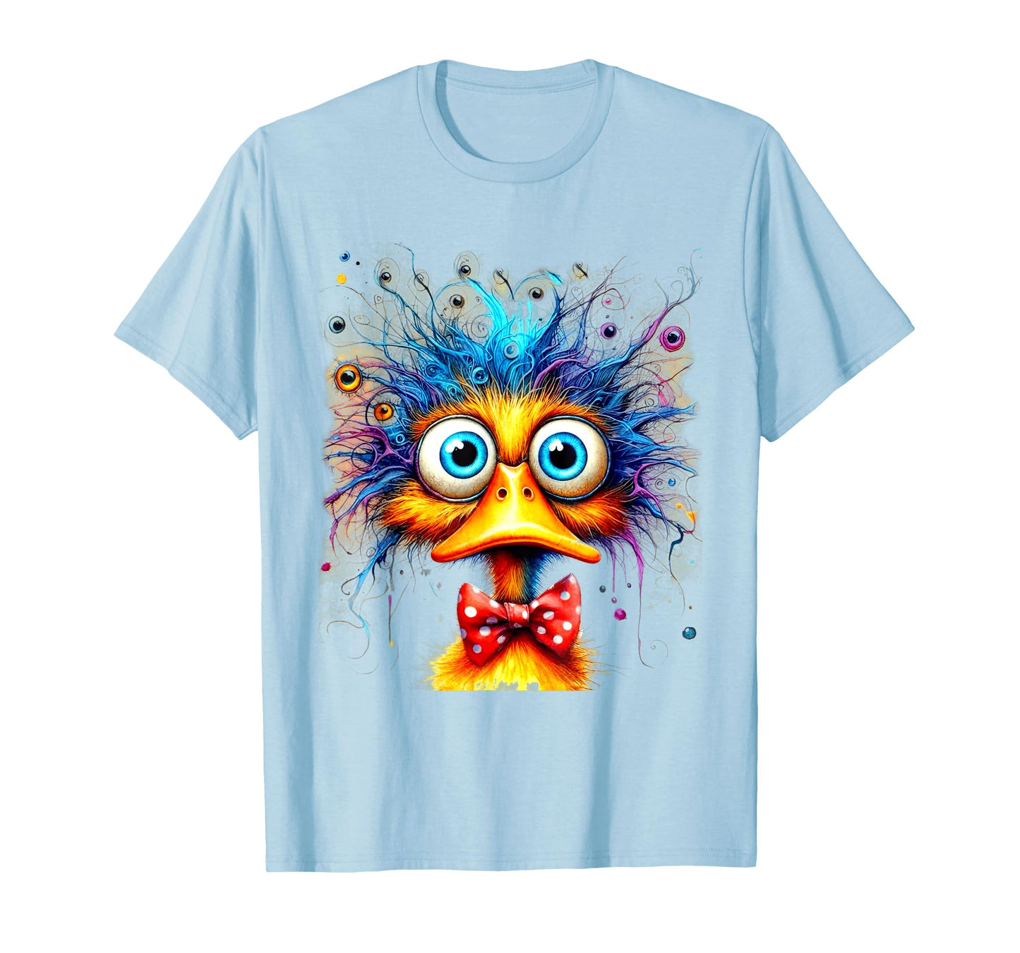 Eagerlys Crazy Funny Duck Funny Art Vintage Eyes Spooky T-Shirt