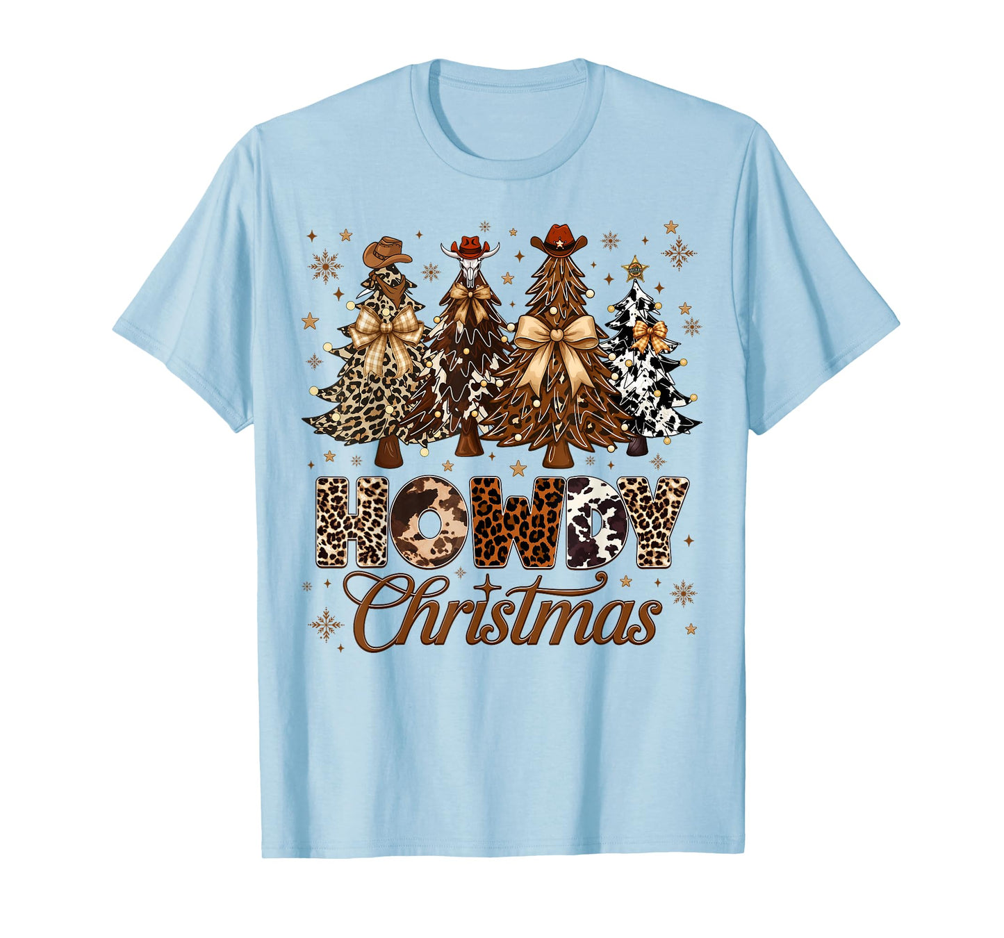 Howdy Western Country Cowboy Christmas Pjs Xmas Girl Women T-Shirt