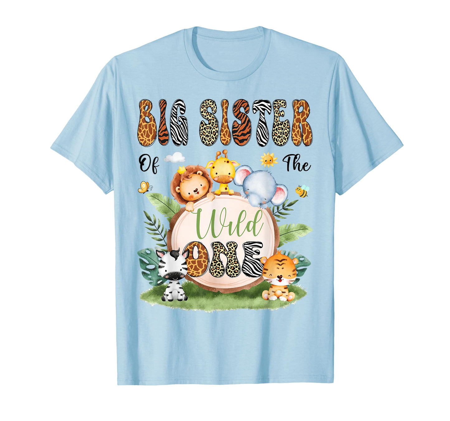 Big Sister Of The Wild One Safari Jungle 1St Birthday Boy T-Shirt