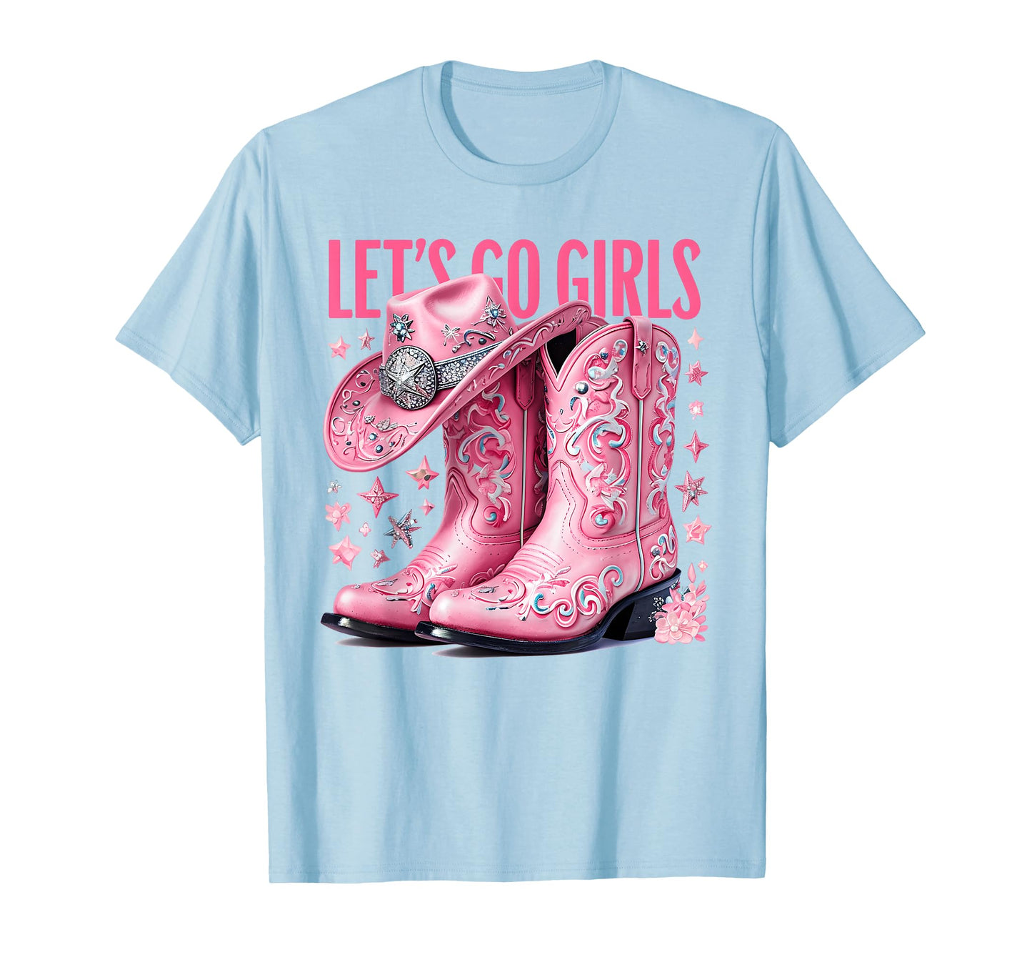 Lets Go Girls Coquette Western Country Graphic Cowgirl T-Shirt
