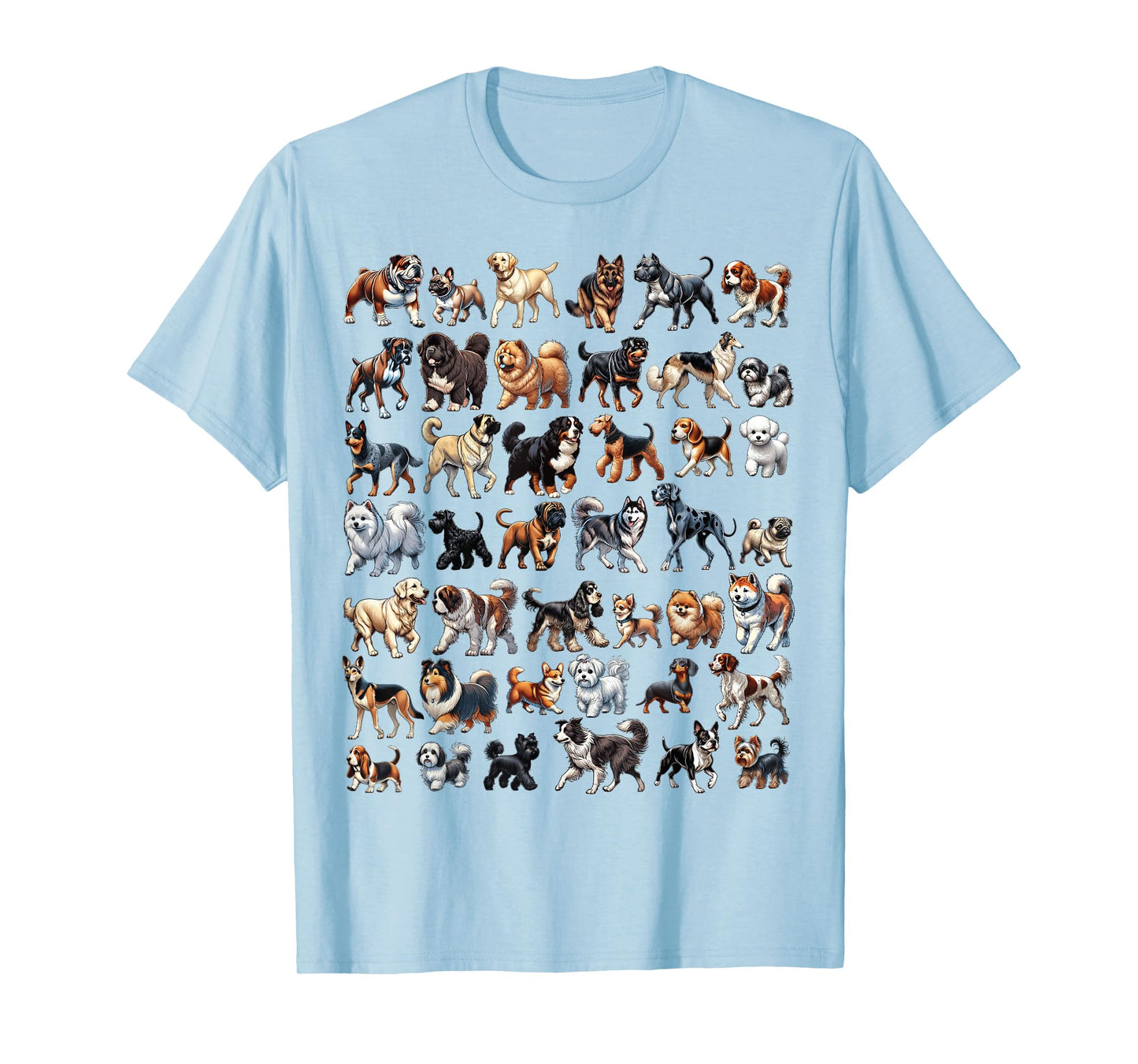 Types Of Dogs Breeds Chart Educational Canine Enthusiast T-Shirt