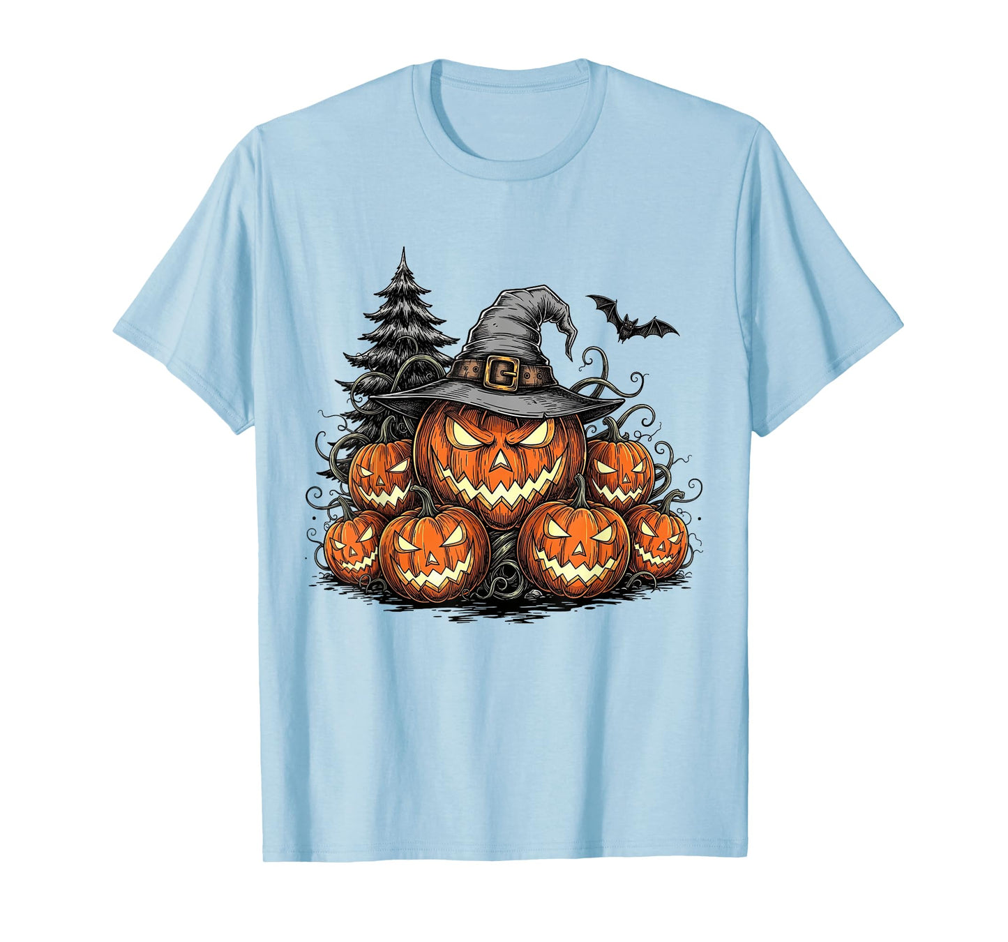 Halloween Witch Jack-O-Lantern Scary Pumpkin Spooky Season T-Shirt